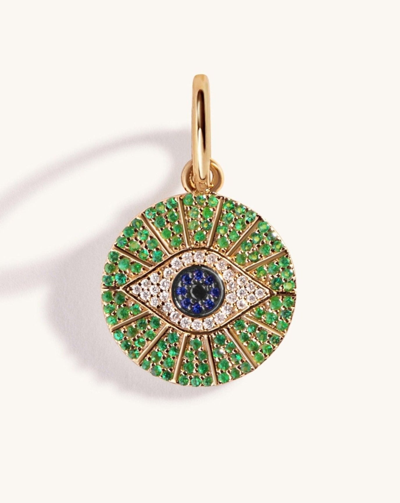 Small Gemstone Evil Eye Necklace Charm - Sparkle Society