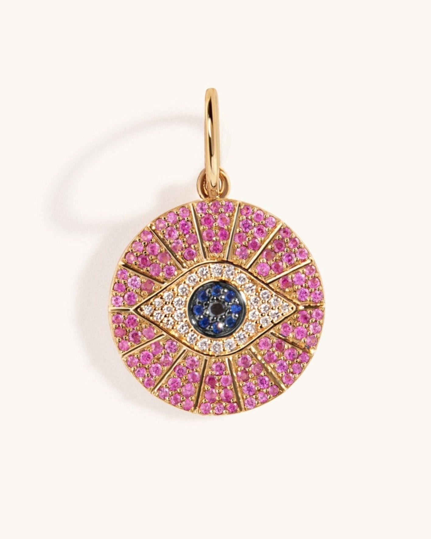 Small Gemstone Evil Eye Necklace Charm - Sparkle Society