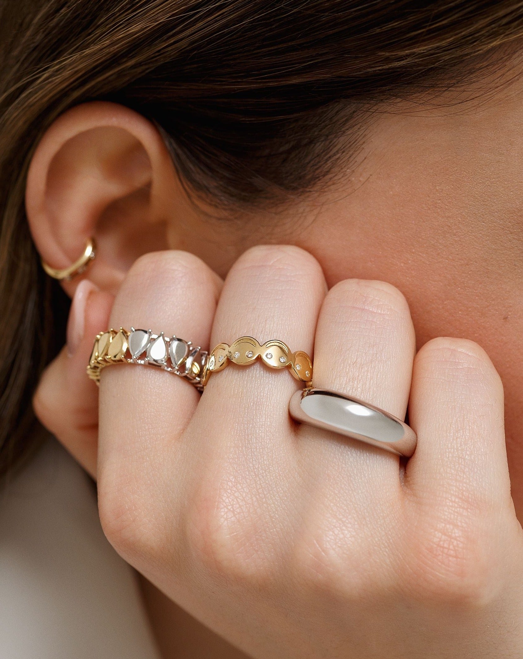 Solid Gold Bombe Ring - Sparkle Society