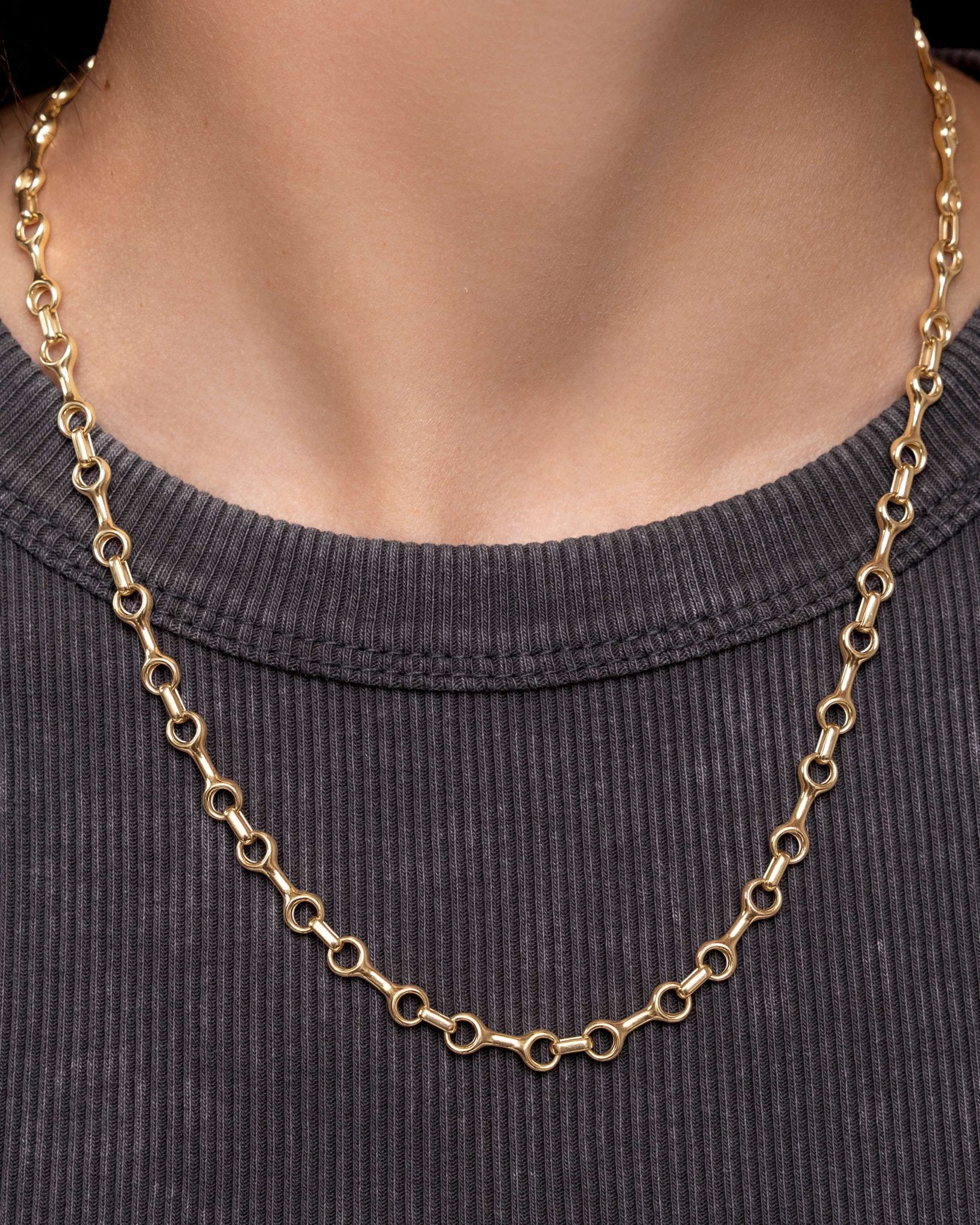 Solid Gold Bone Chain Necklace - Sparkle Society
