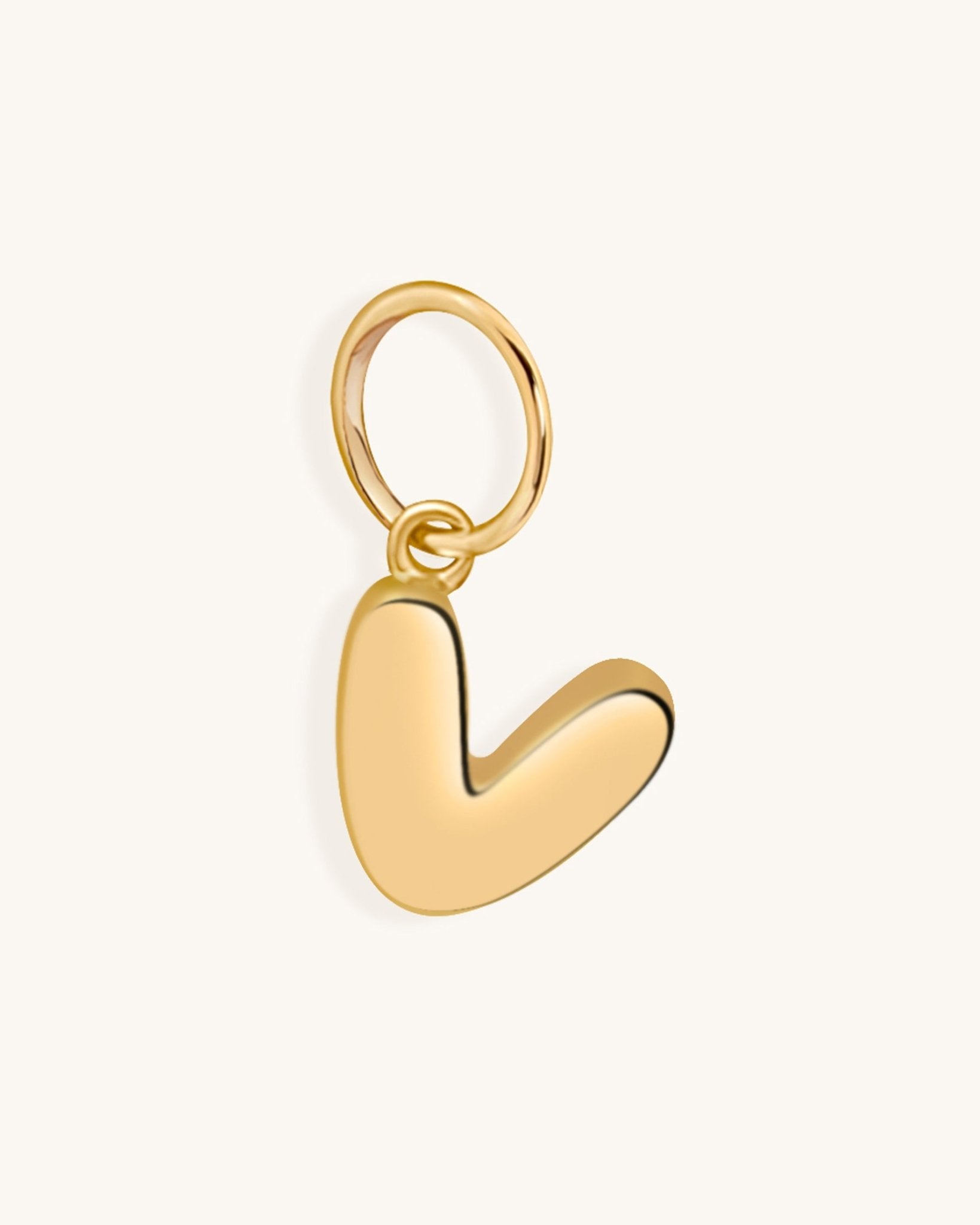 Solid Gold Bubble Font Initial Charm - Sparkle Society
