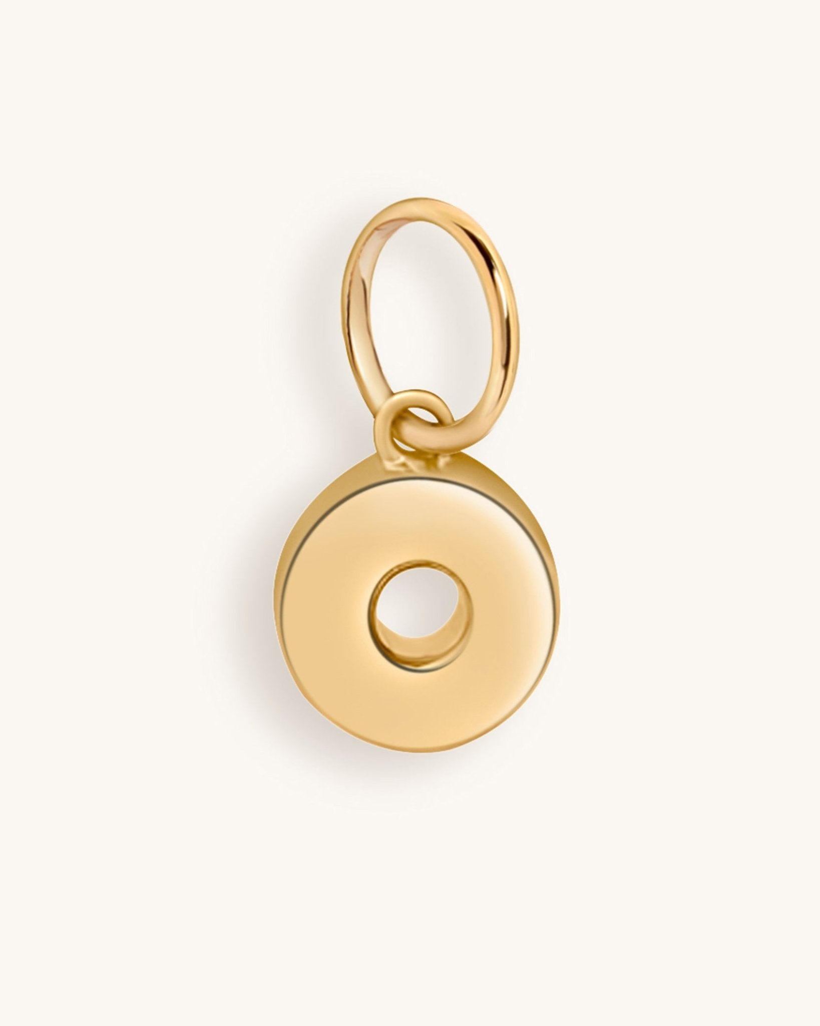 Solid Gold Bubble Font Initial Charm - Sparkle Society