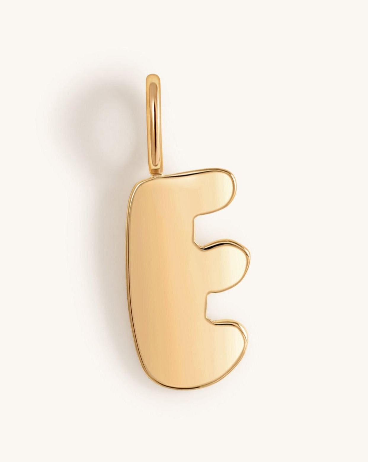 Solid Gold Bubble Font Necklace Charm - Sparkle Society