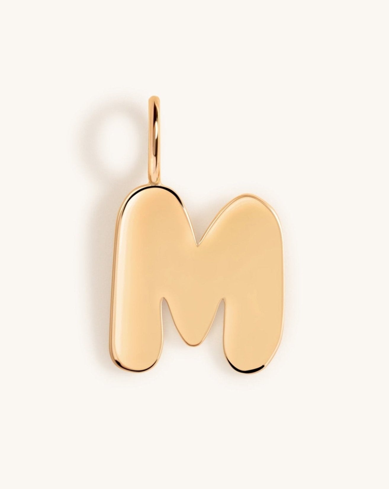 Solid Gold Bubble Font Necklace Charm - Sparkle Society