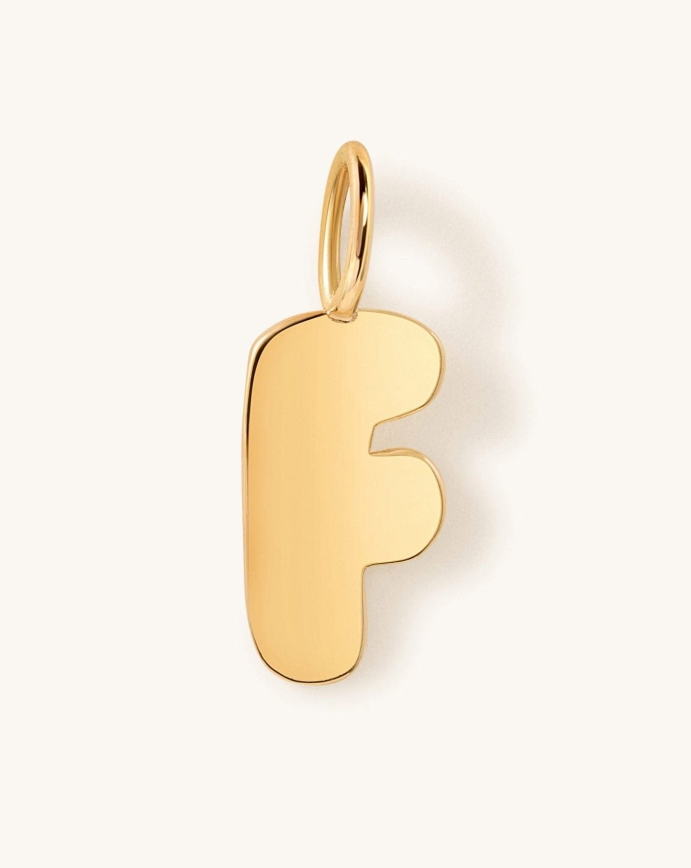 Solid Gold Bubble Font Necklace Charm - Sparkle Society
