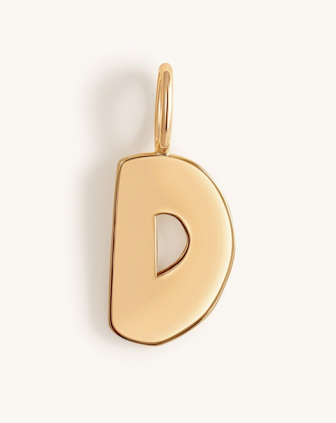 Solid Gold Bubble Font Necklace Charm - Sparkle Society