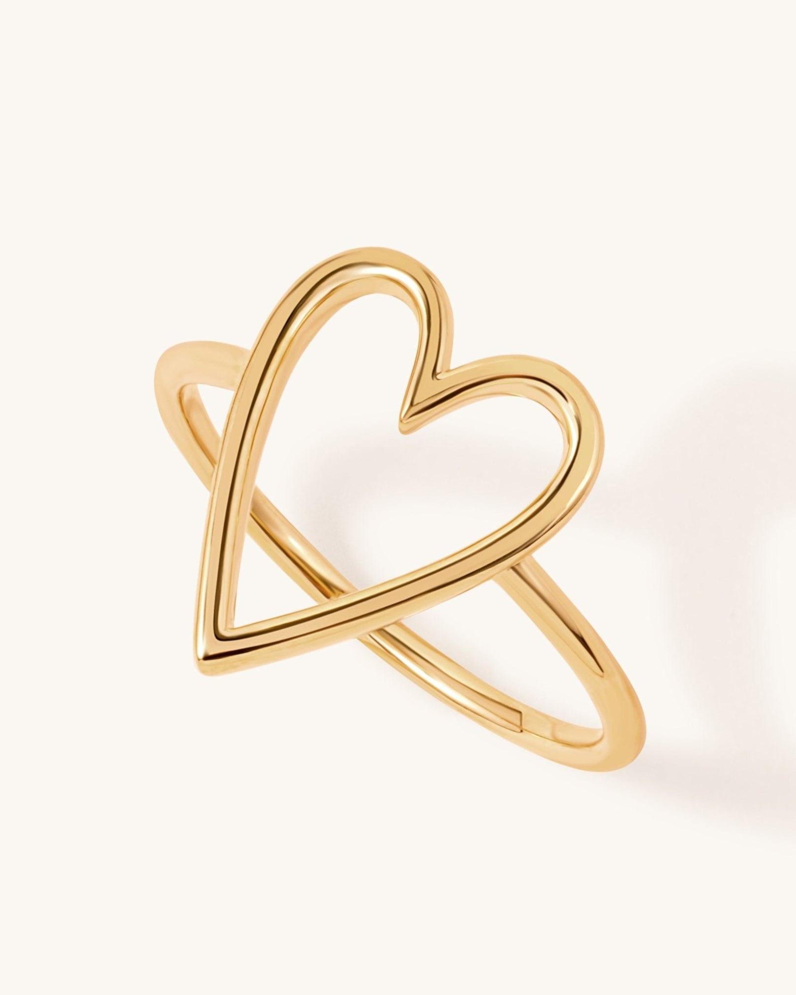 Solid Gold Cutout Heart Ring - Sparkle Society