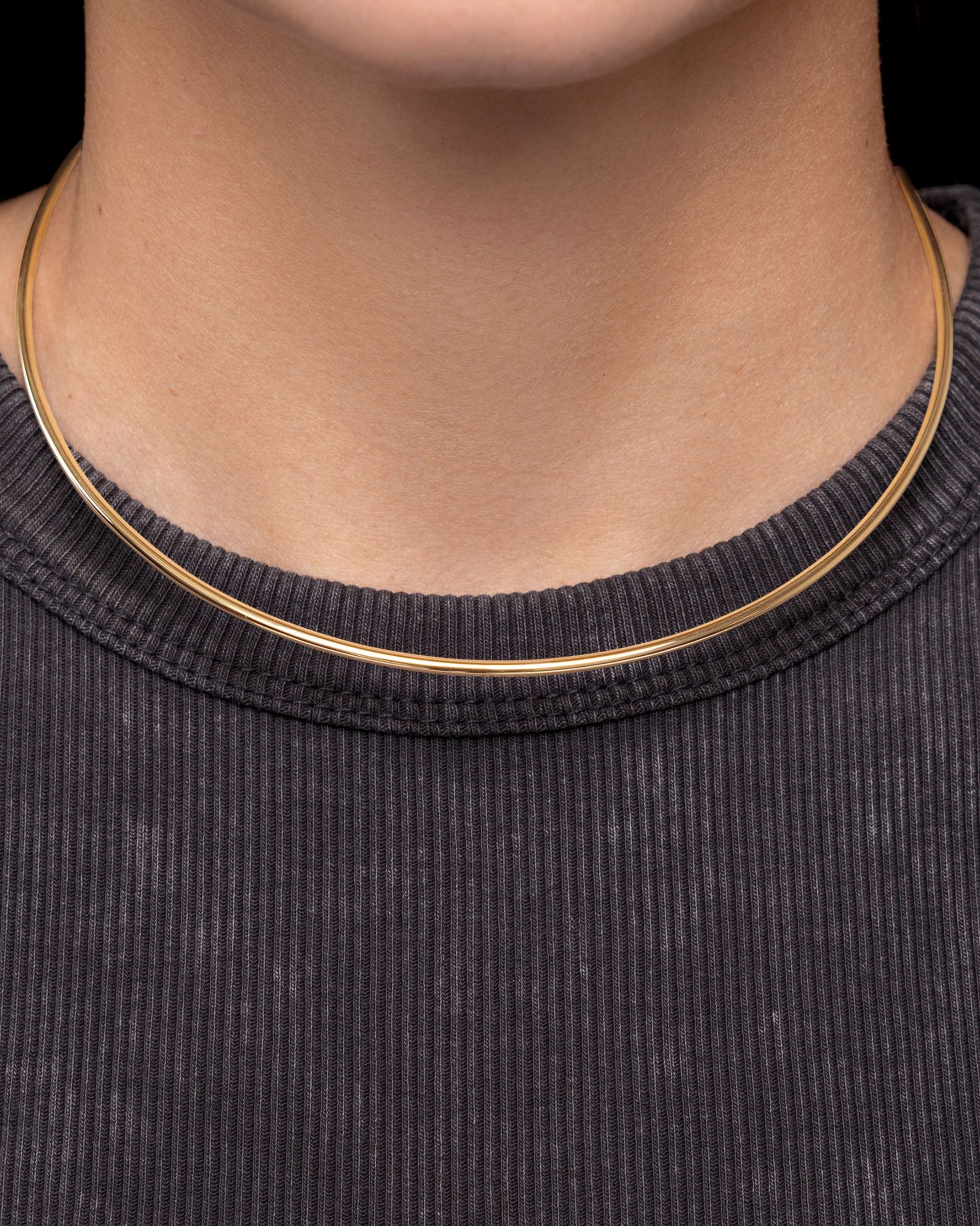 Solid Gold Omega Necklace - Sparkle Society