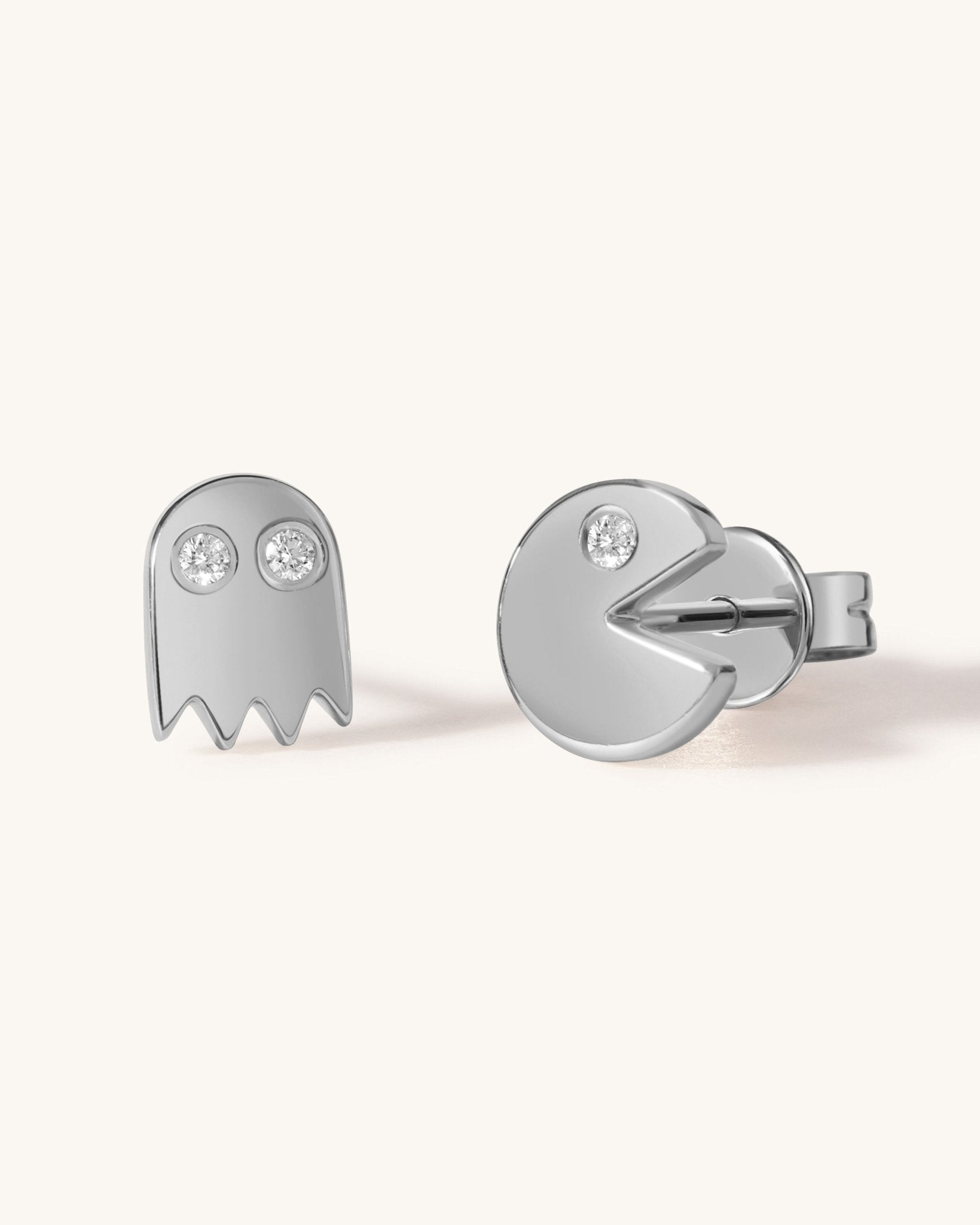 Solid Gold Pac Man Studs - Sparkle Society