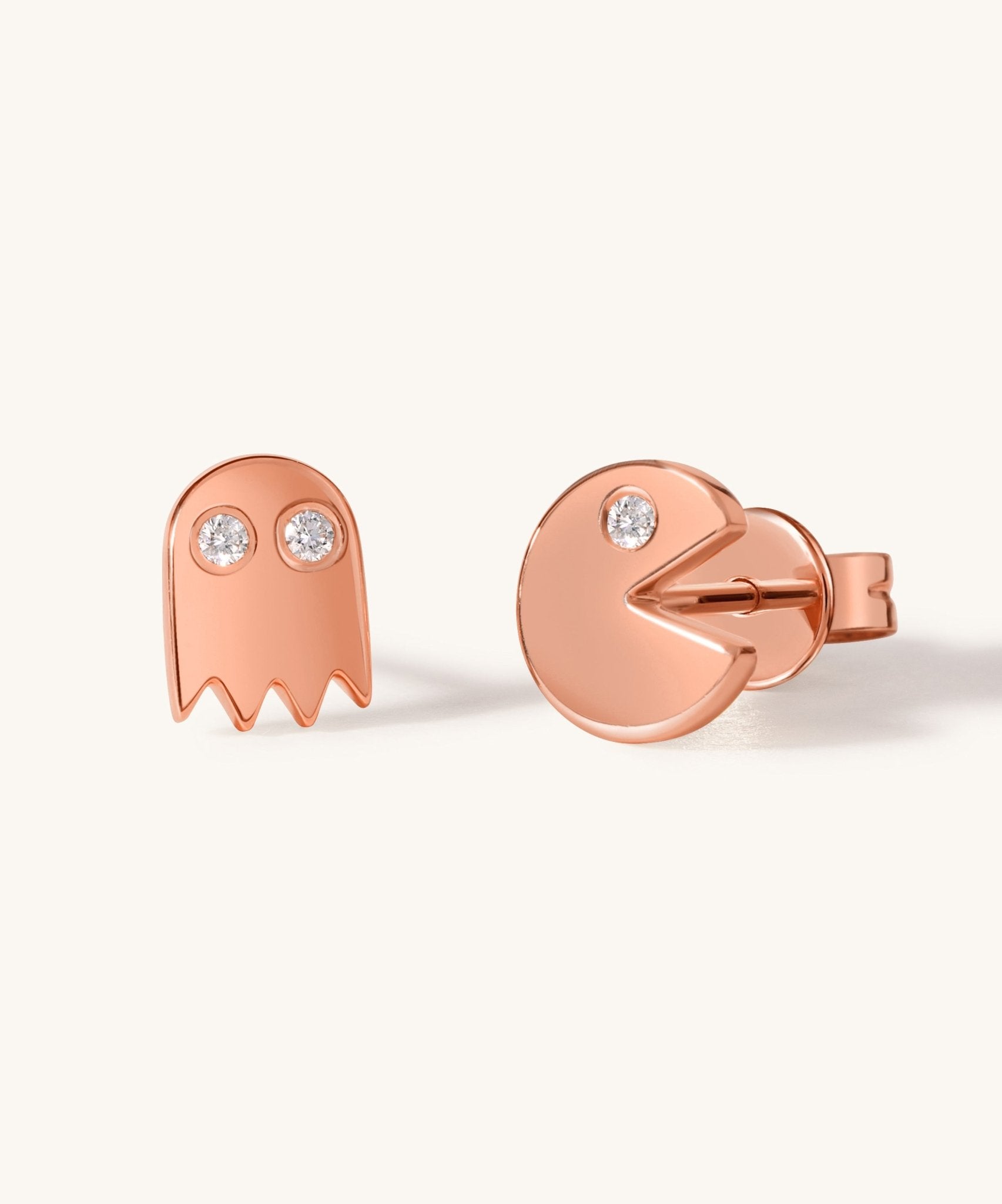Solid Gold Pac Man Studs - Sparkle Society