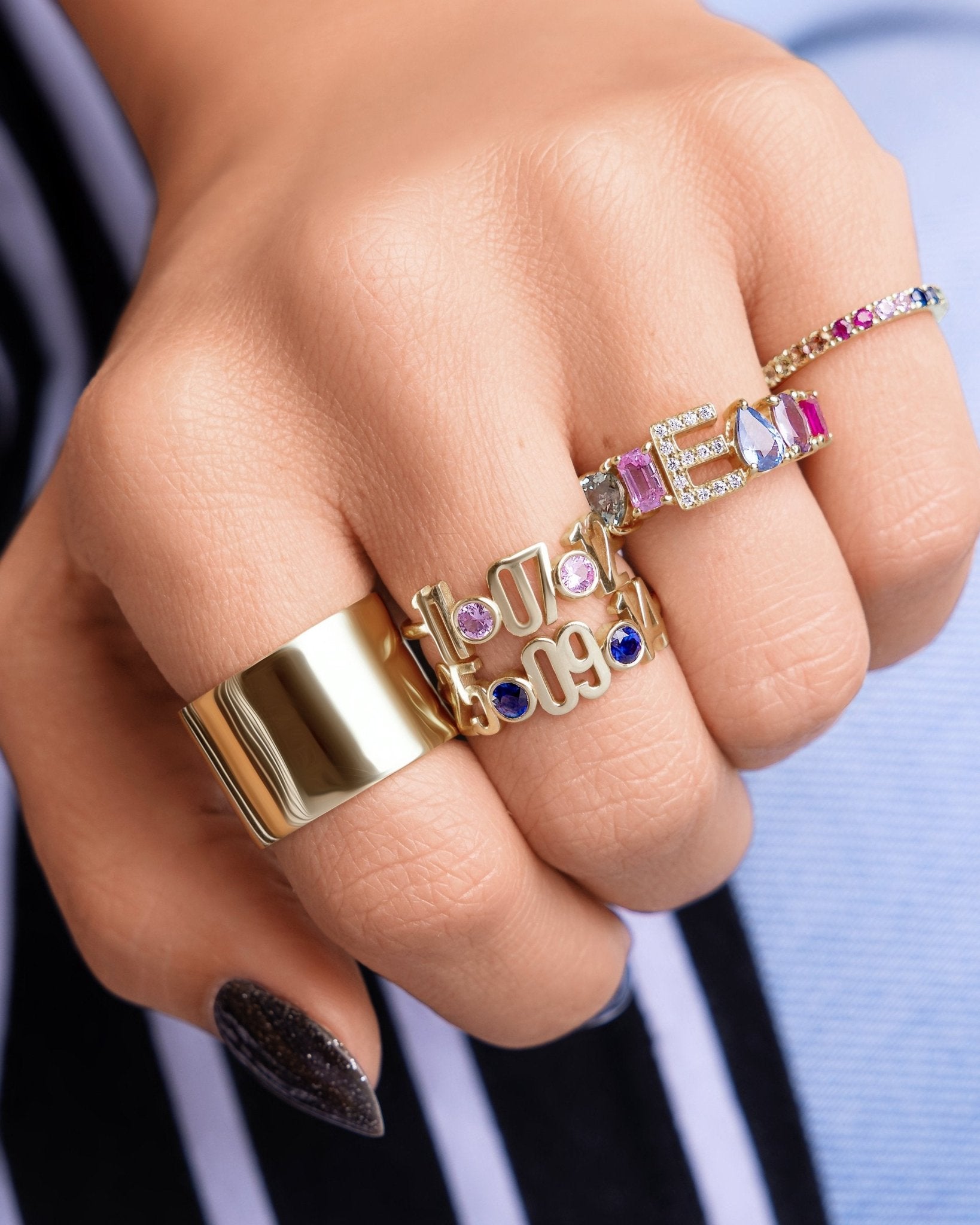 Solid Gold Special Date Ring - Sparkle Society