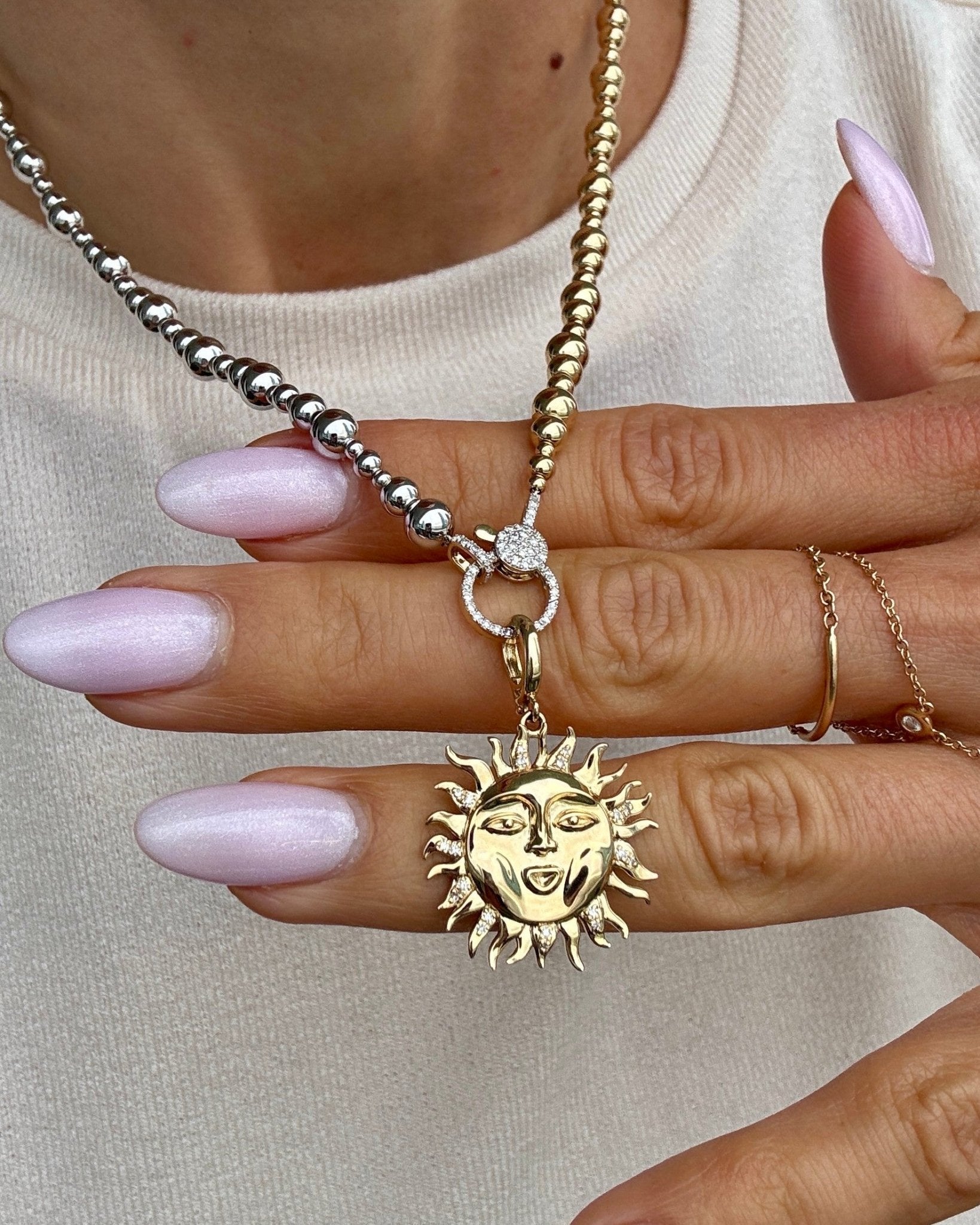 Solid Gold Sun Clip On Charm - Sparkle Society