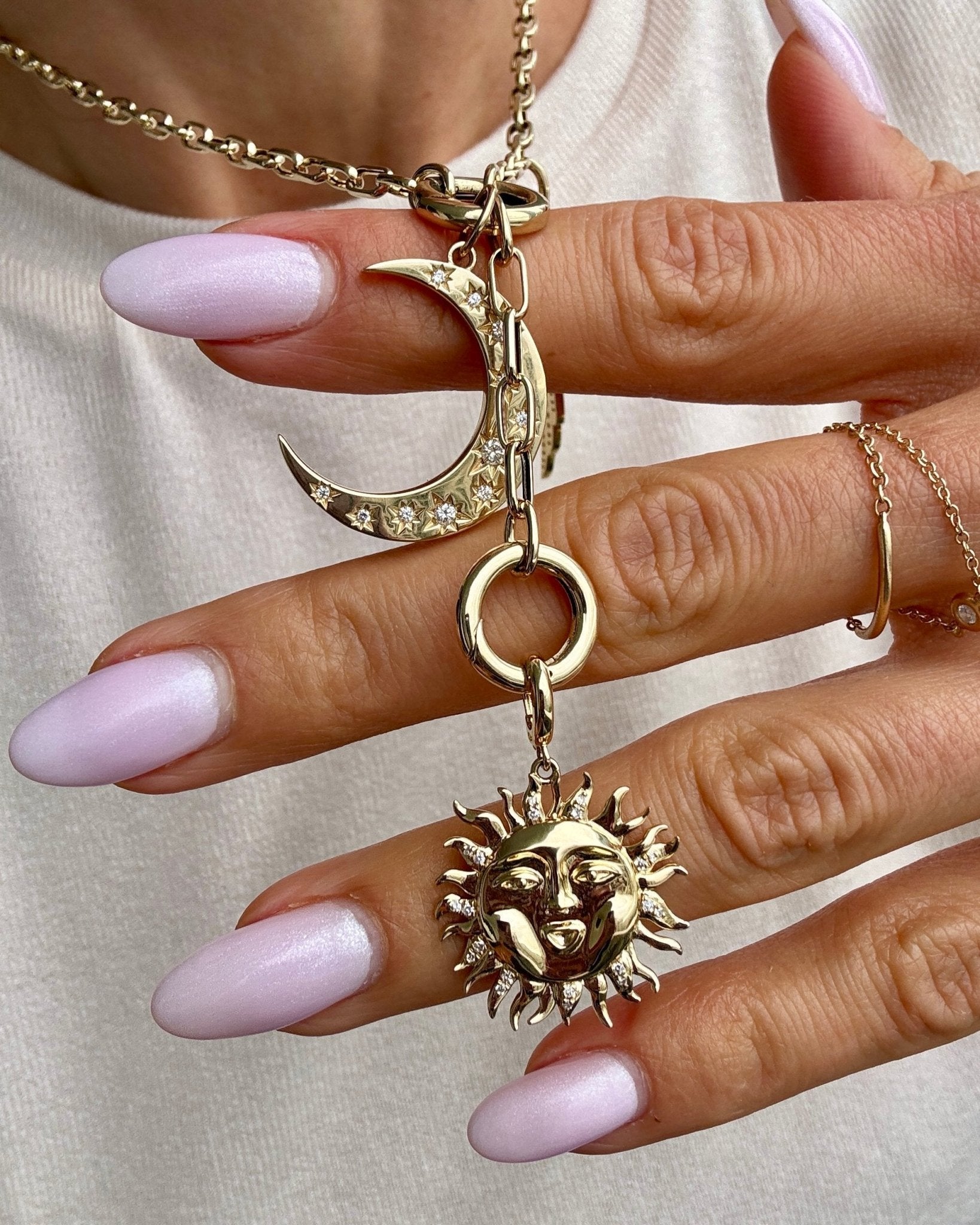 Solid Gold Sun Clip On Charm - Sparkle Society