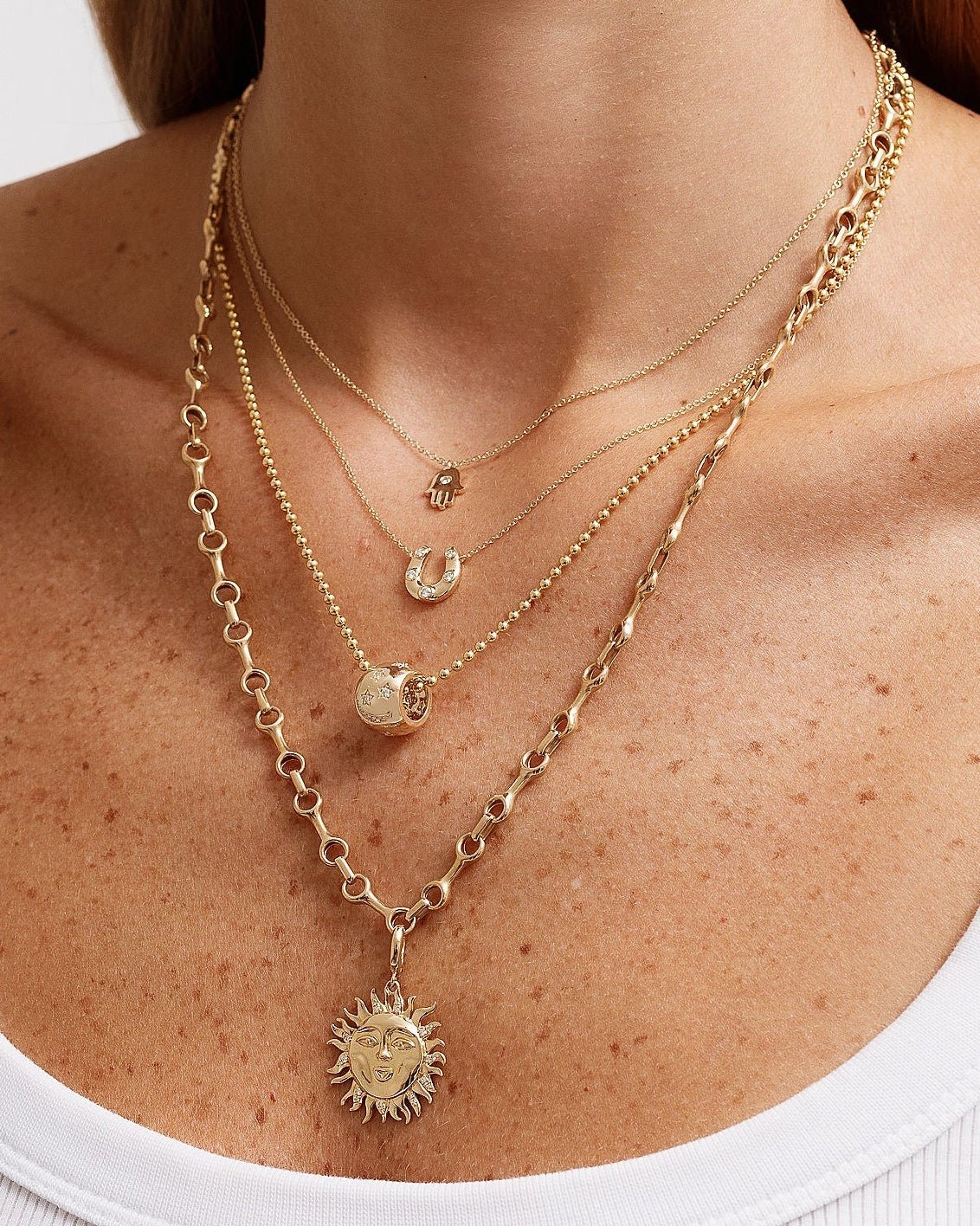 Solid Gold Sun Clip On Charm - Sparkle Society