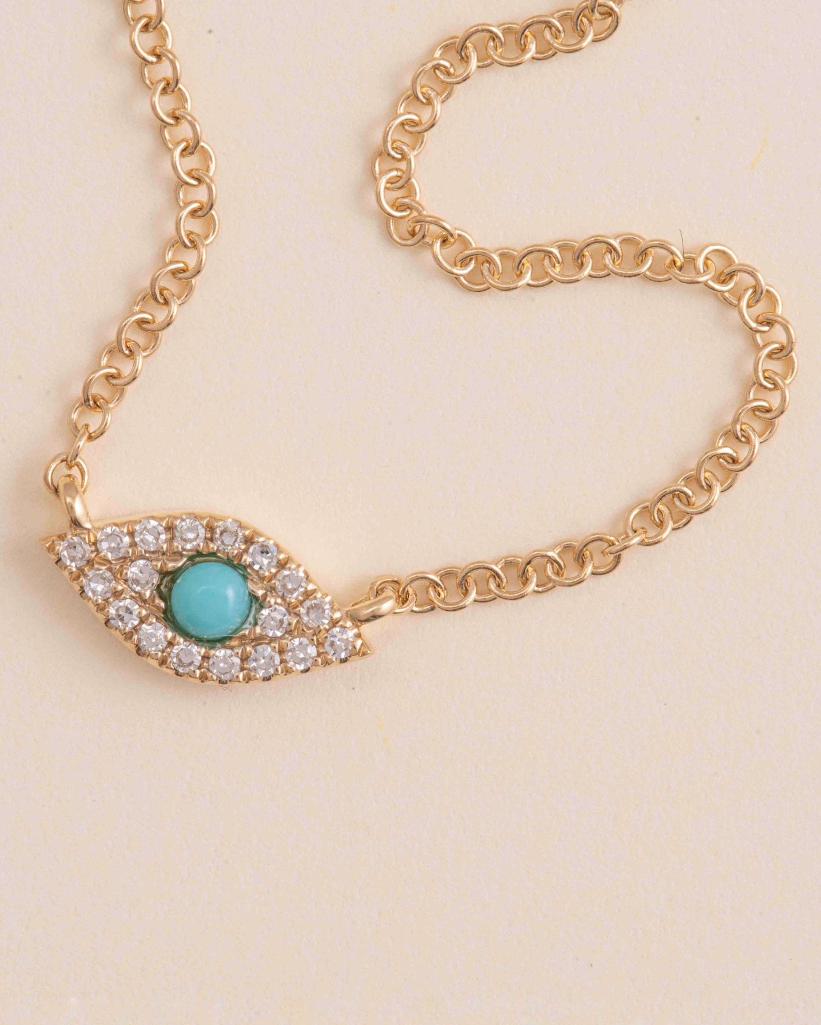 Tiny Turquoise Evil Eye Necklace - Sparkle Society