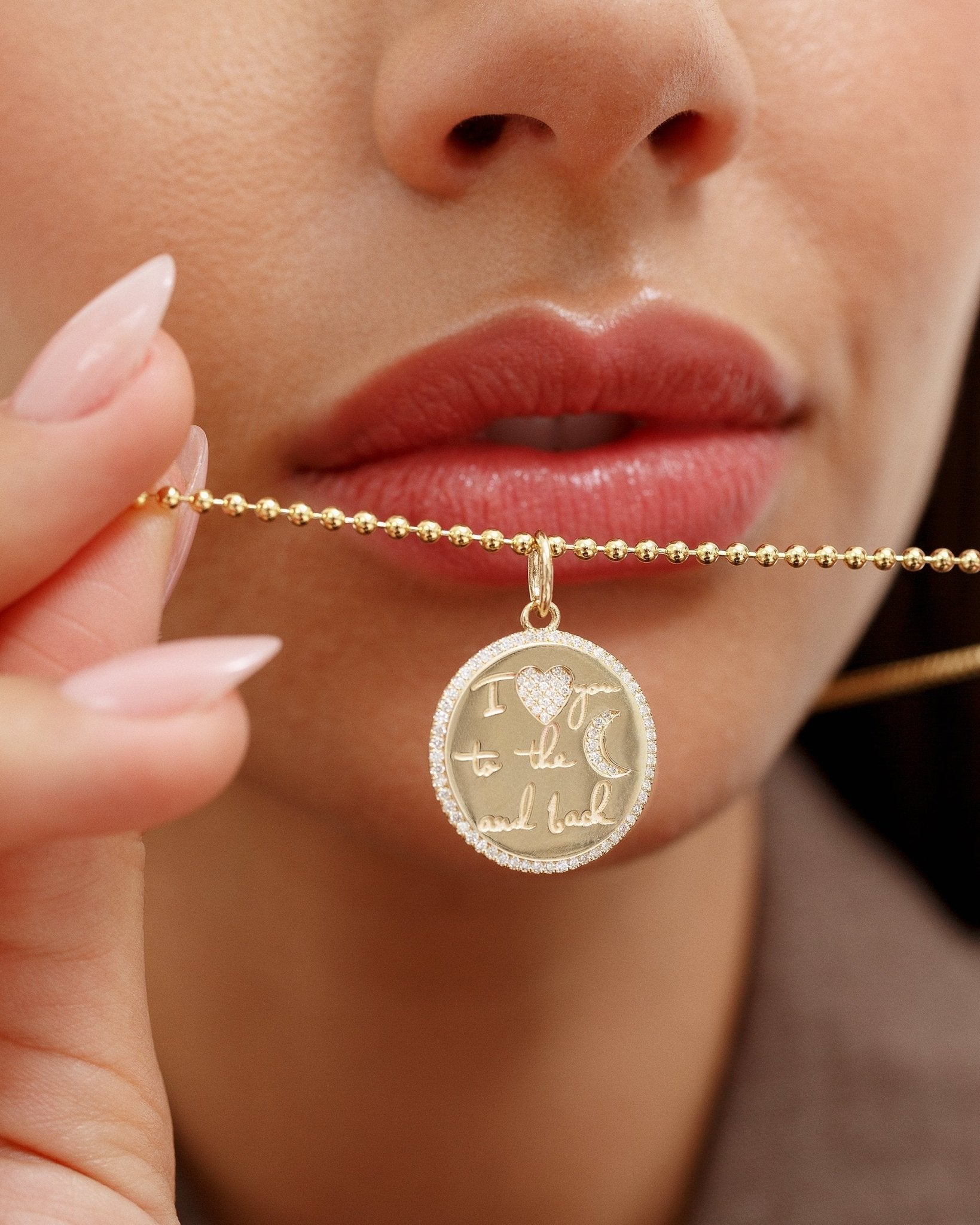 To the Moon and Back Necklace Charm - Sparkle Society