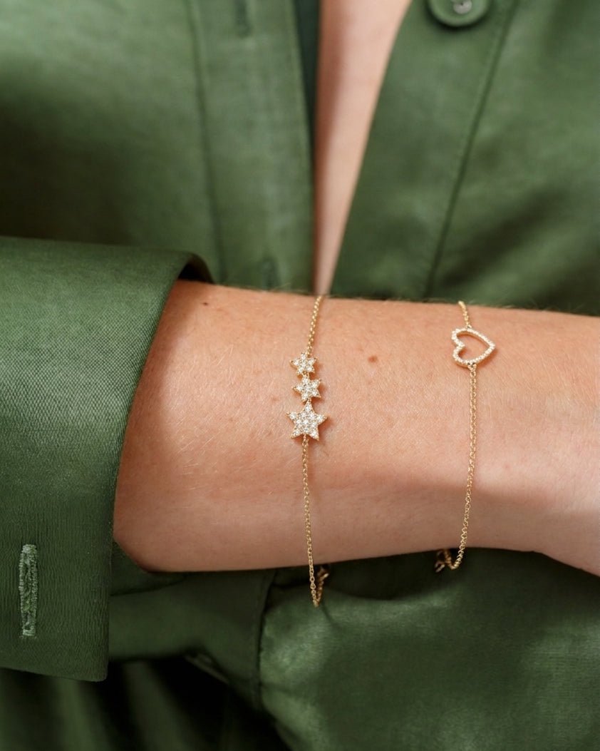 Triple Diamond Star Bracelet - Sparkle Society