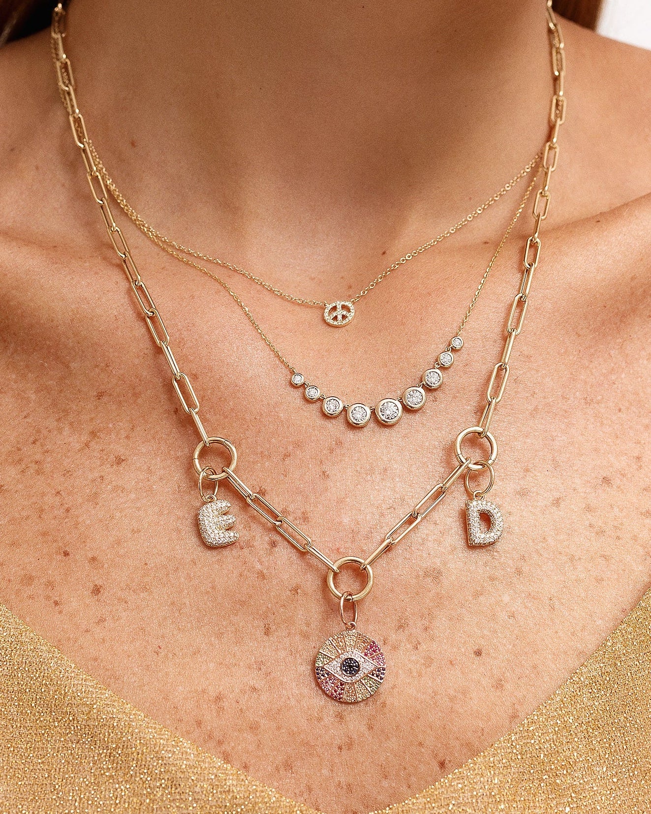 Triple Gold Connector Paperclip Chain - Sparkle Society