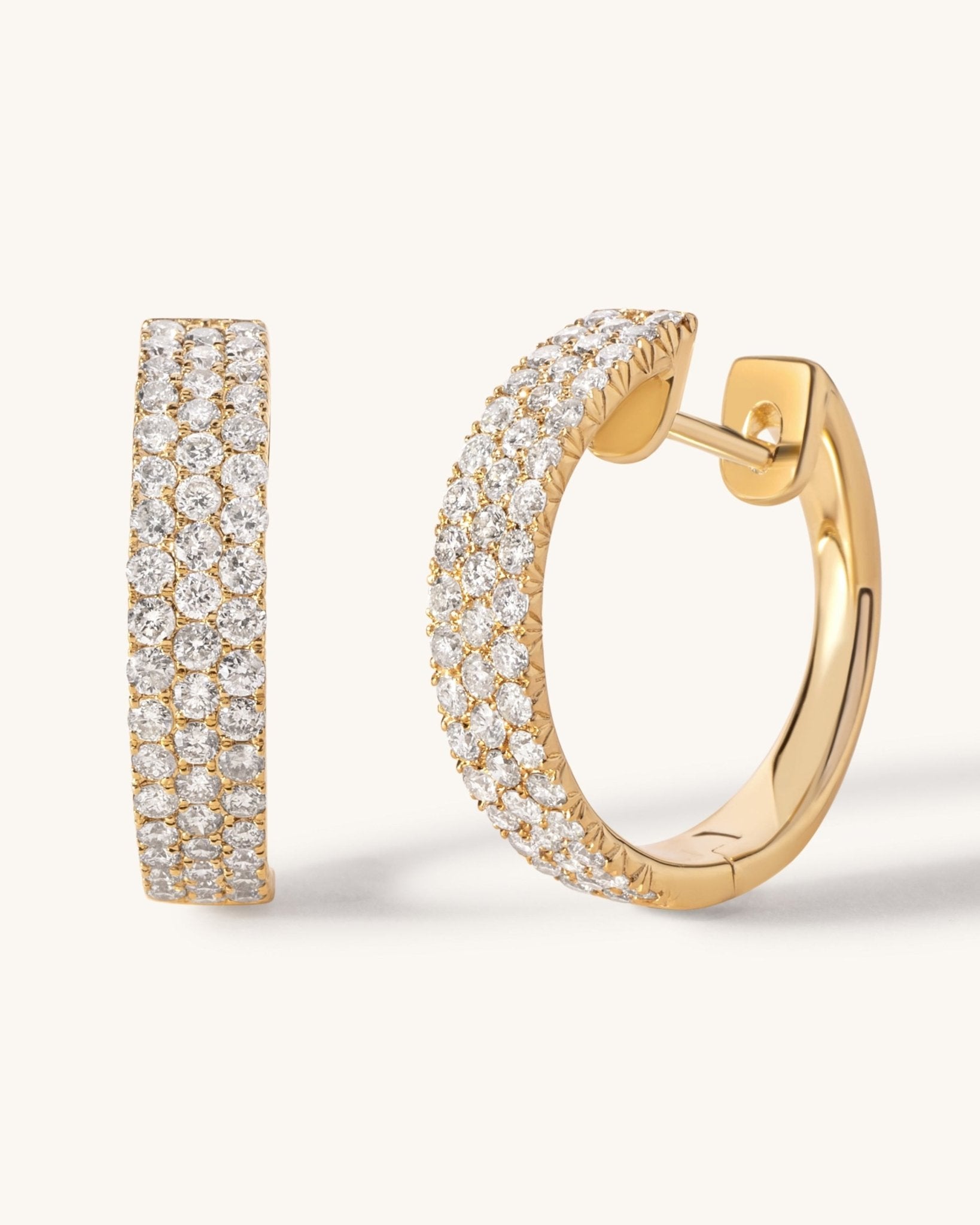 Triple Row Diamond Hoops - Sparkle Society
