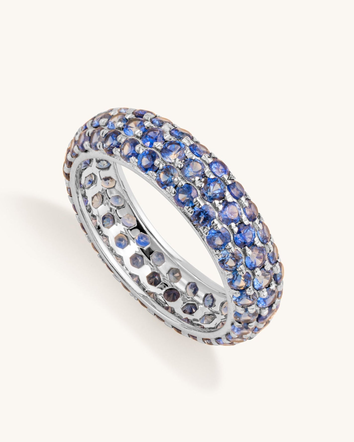 Triple Row Gemstone Bombe Ring - Sparkle Society