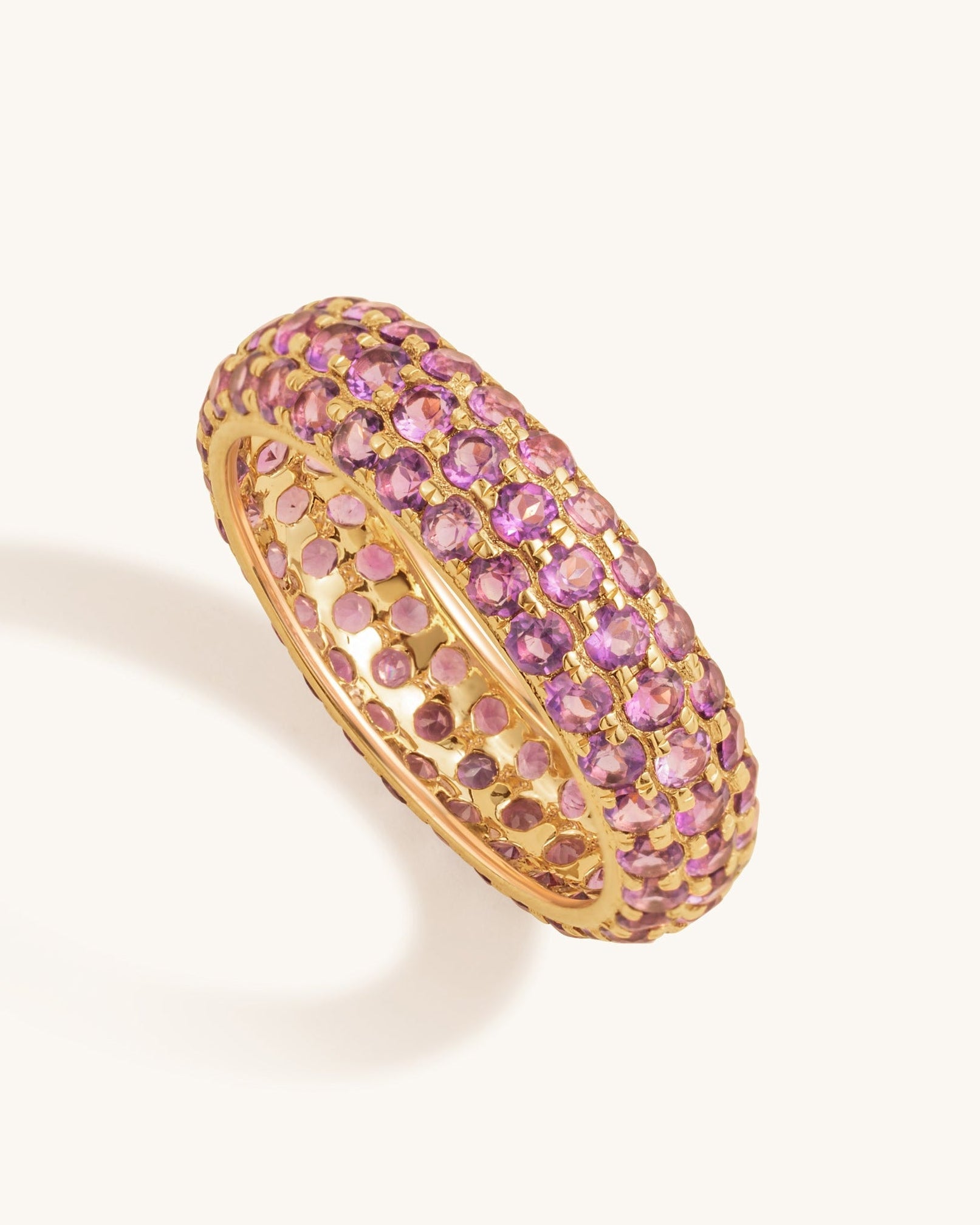 Triple Row Gemstone Bombe Ring - Sparkle Society