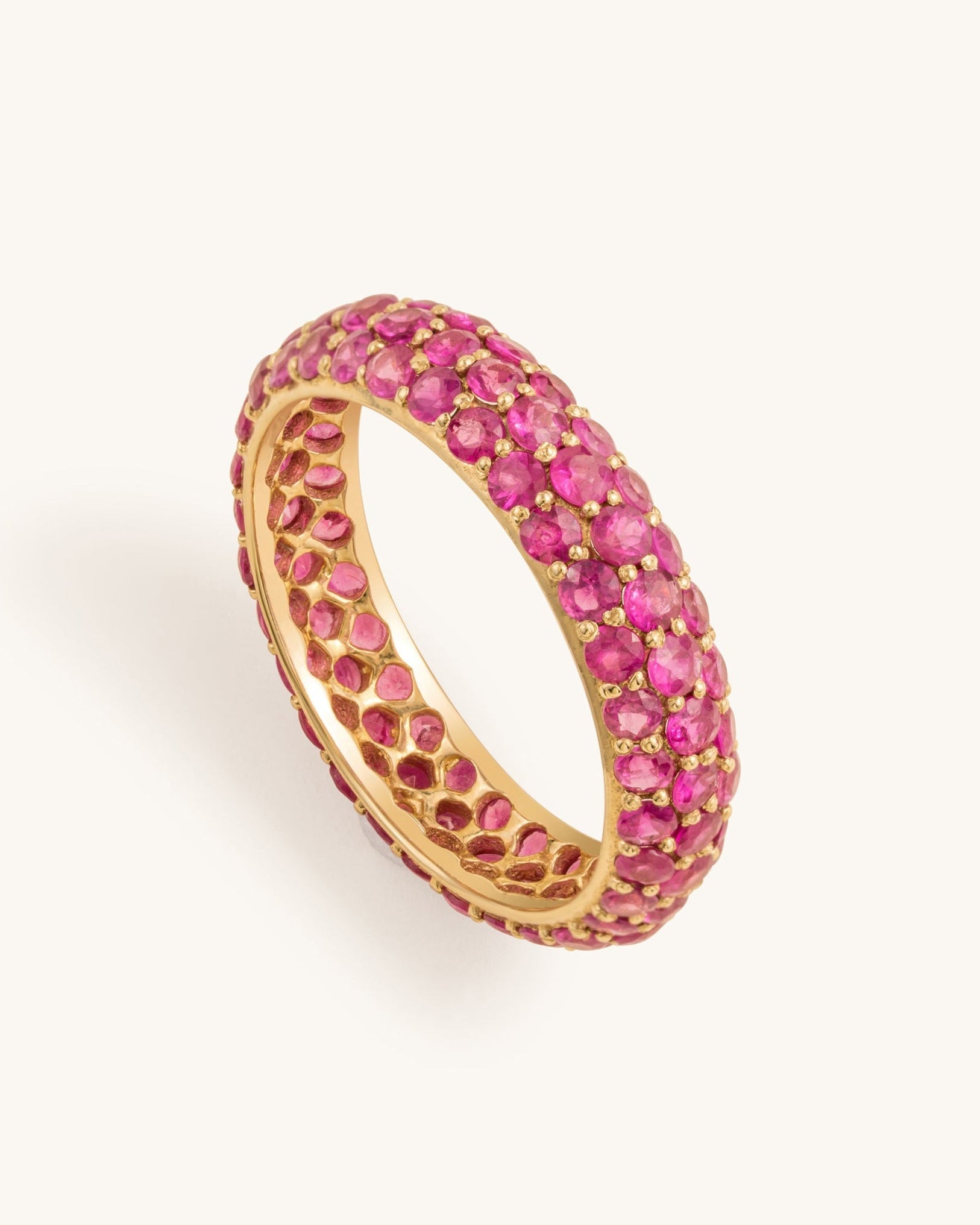 Triple Row Gemstone Bombe Ring - Sparkle Society