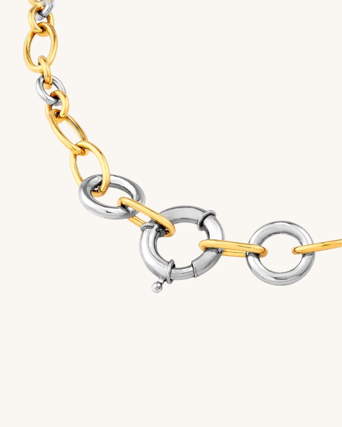 Two Tone Alternate Oval Link Necklace - Sparkle Society