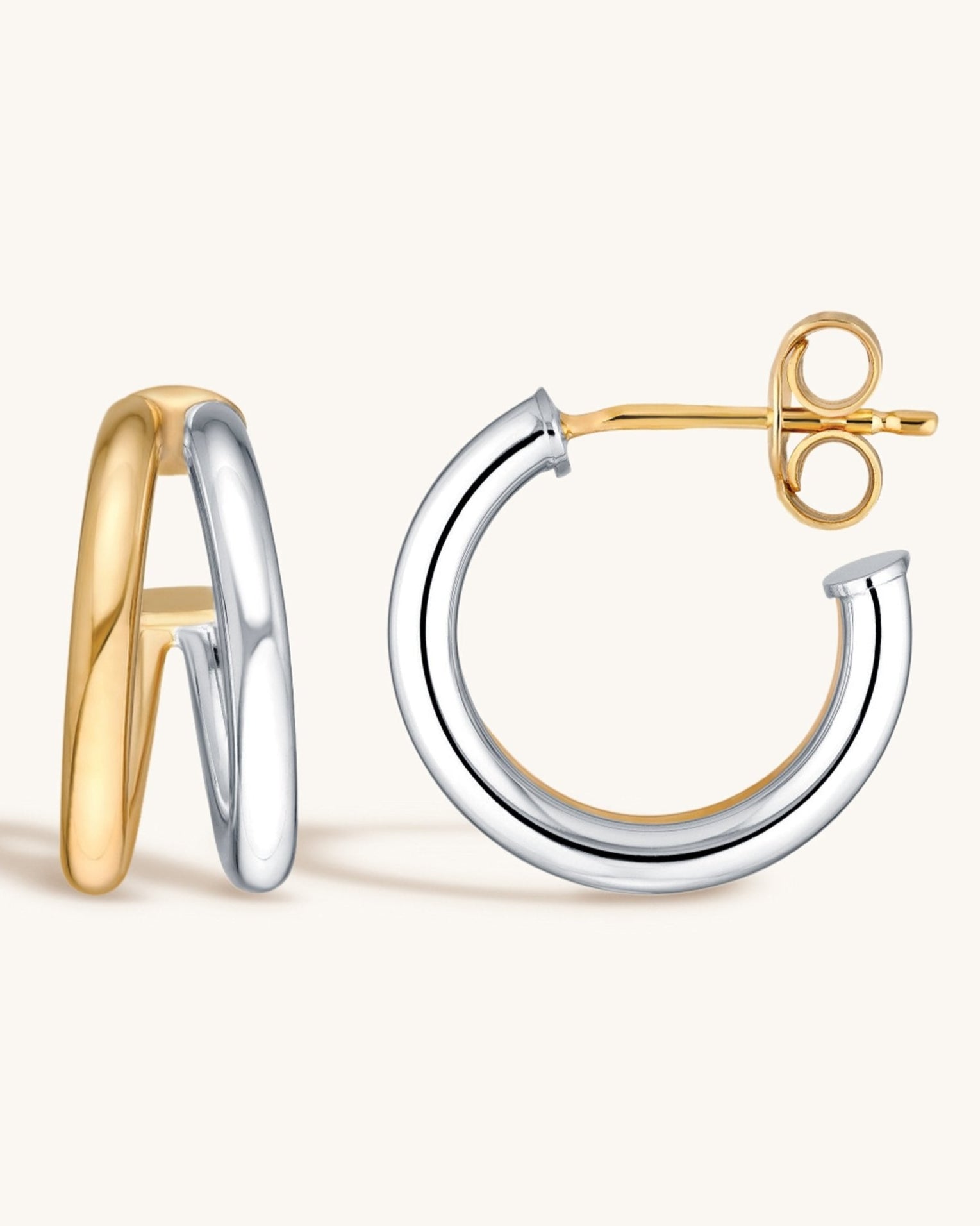 Two Tone Open Hoops - Sparkle Society