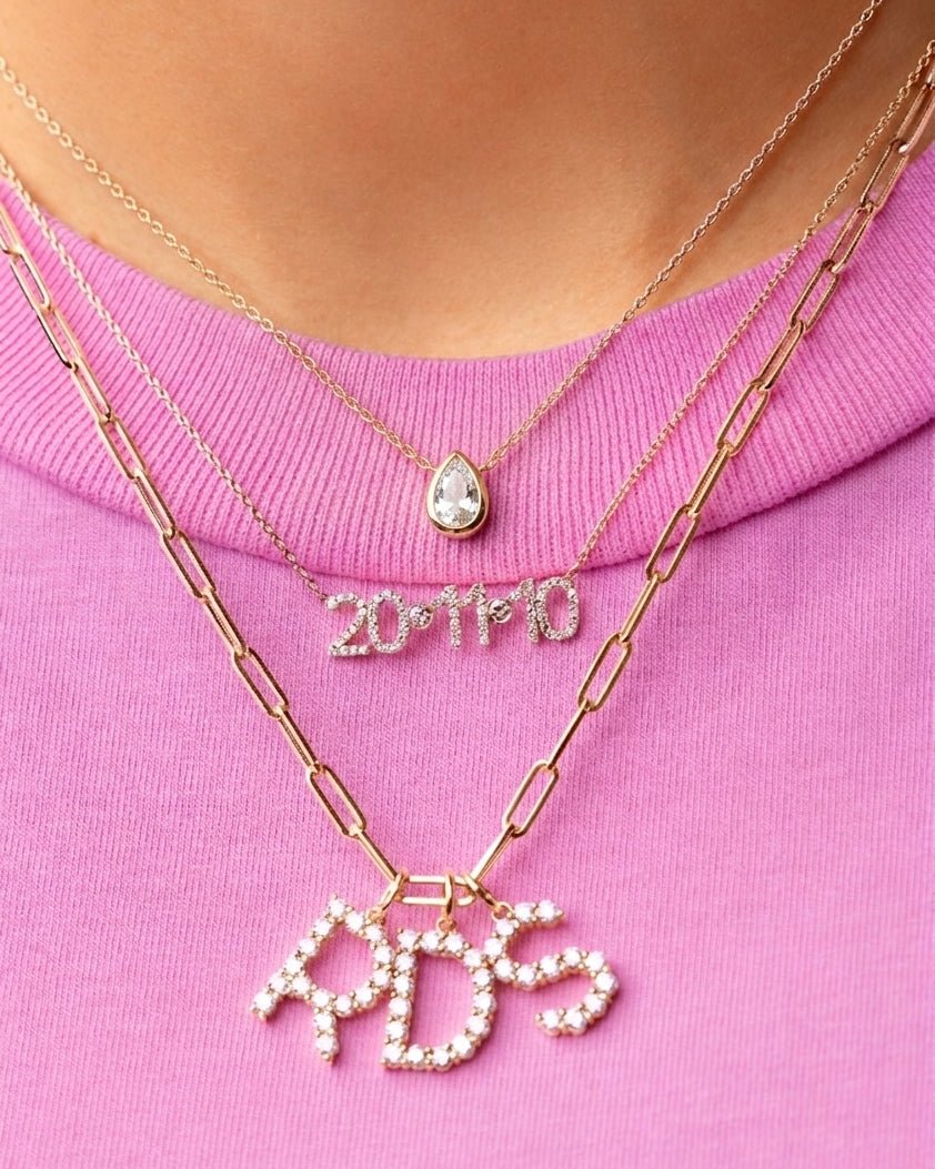 White Topaz Pear Necklace - Sparkle Society