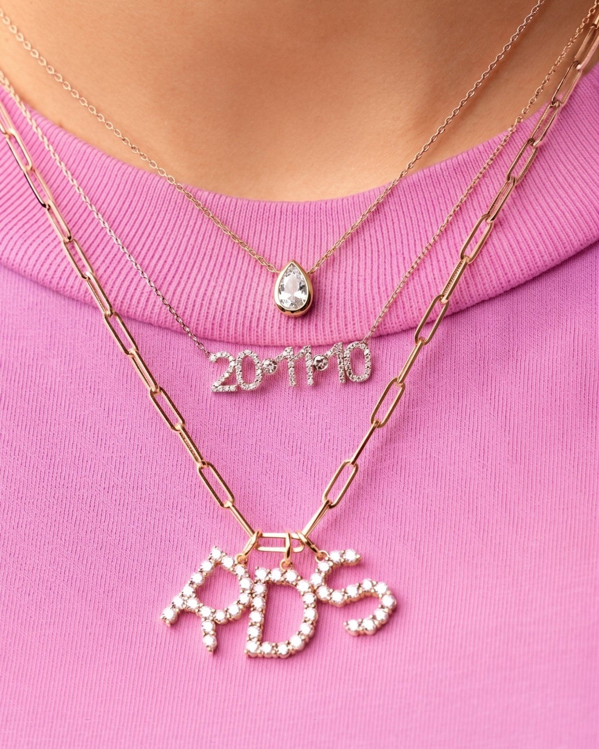 White Topaz Pear Necklace - Sparkle Society