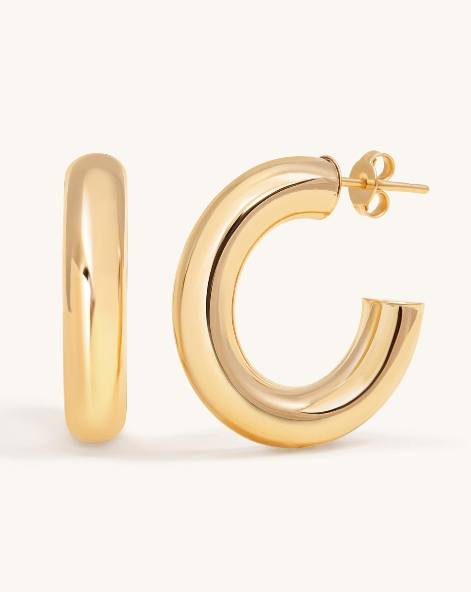 6mm Hollow Gold Tube Hoops - Sparkle Society
