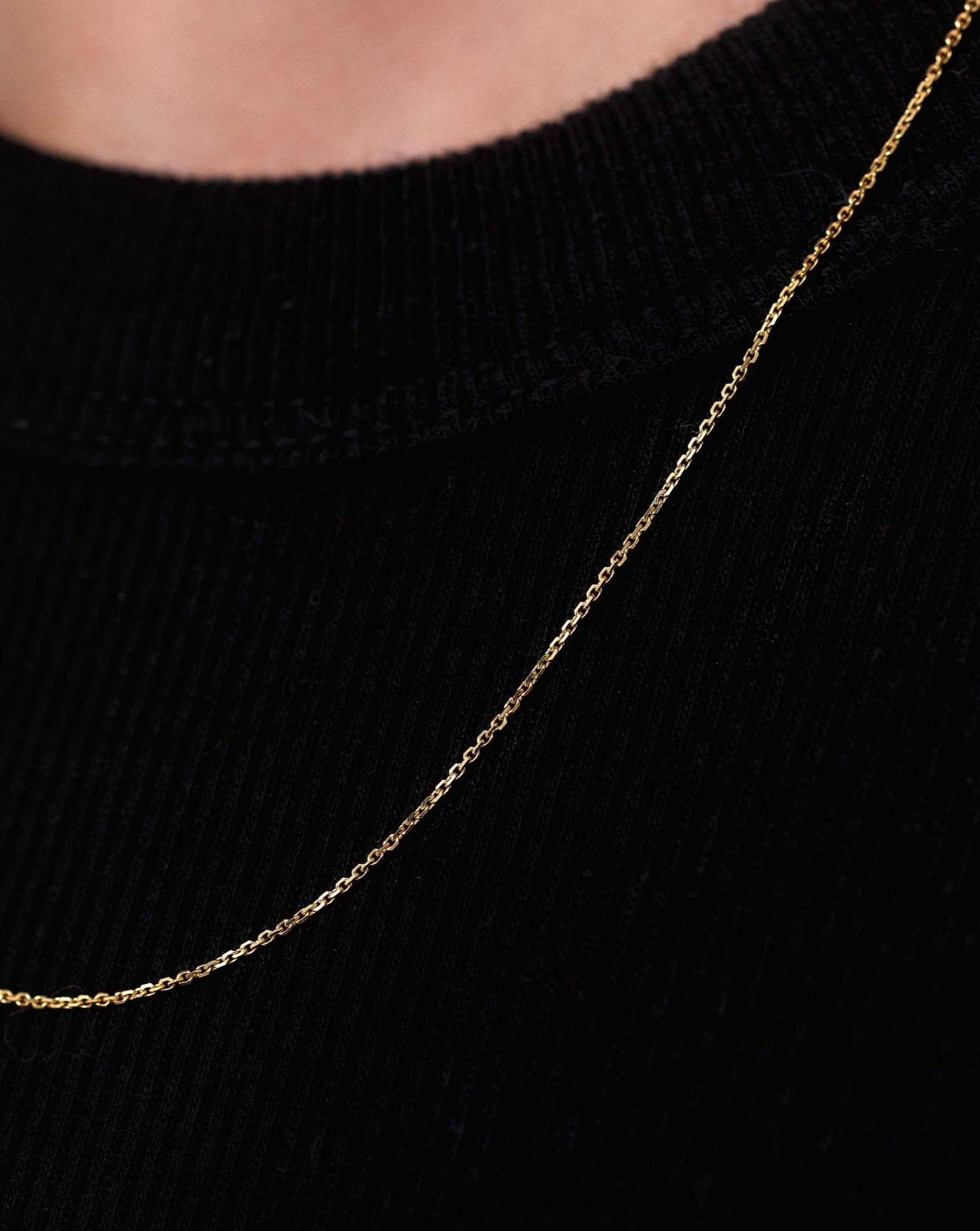 0.80mm Solid Gold Cable Chain - Sparkle Society