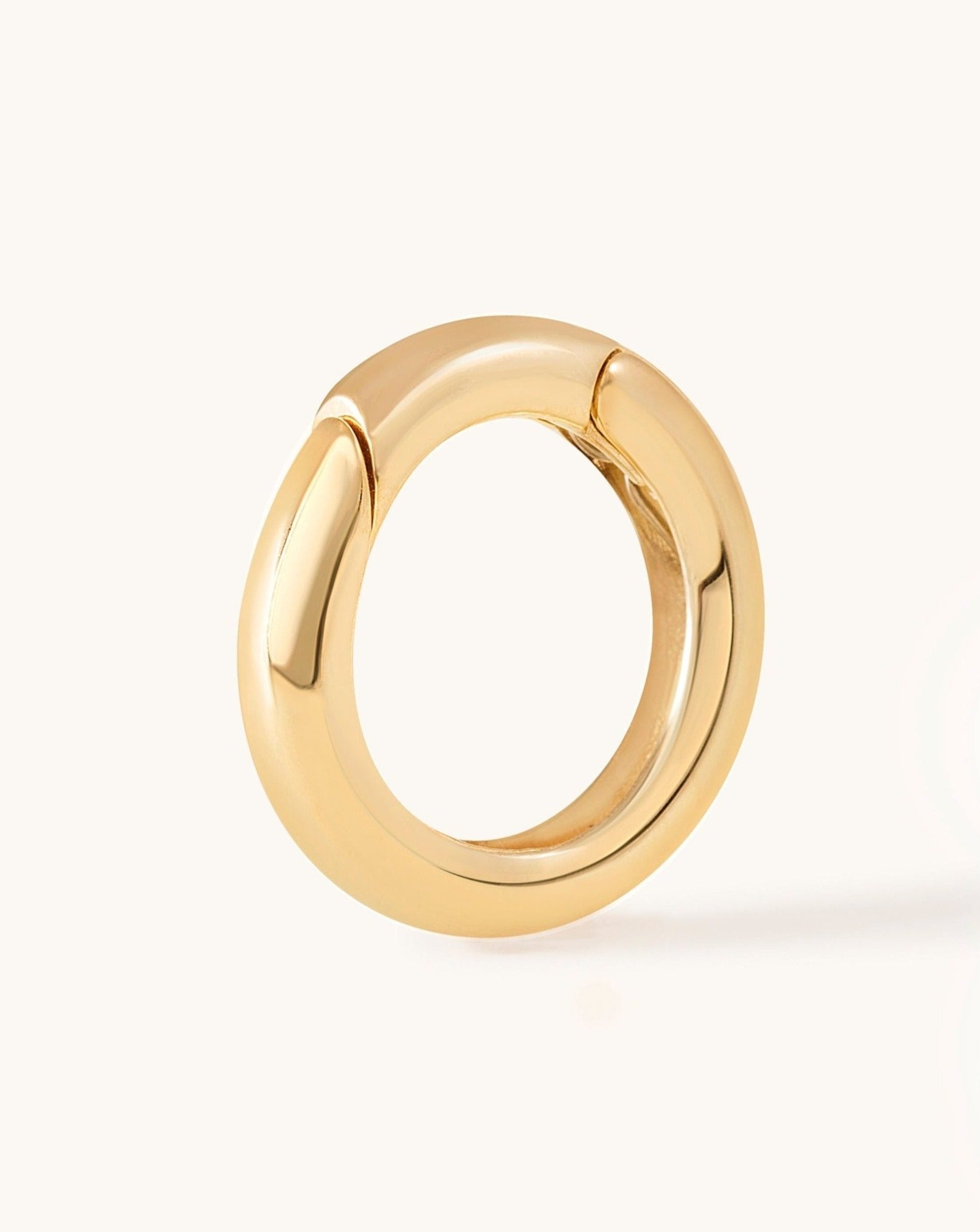 15mm Round Solid Gold Push In Connector - Sparkle Society