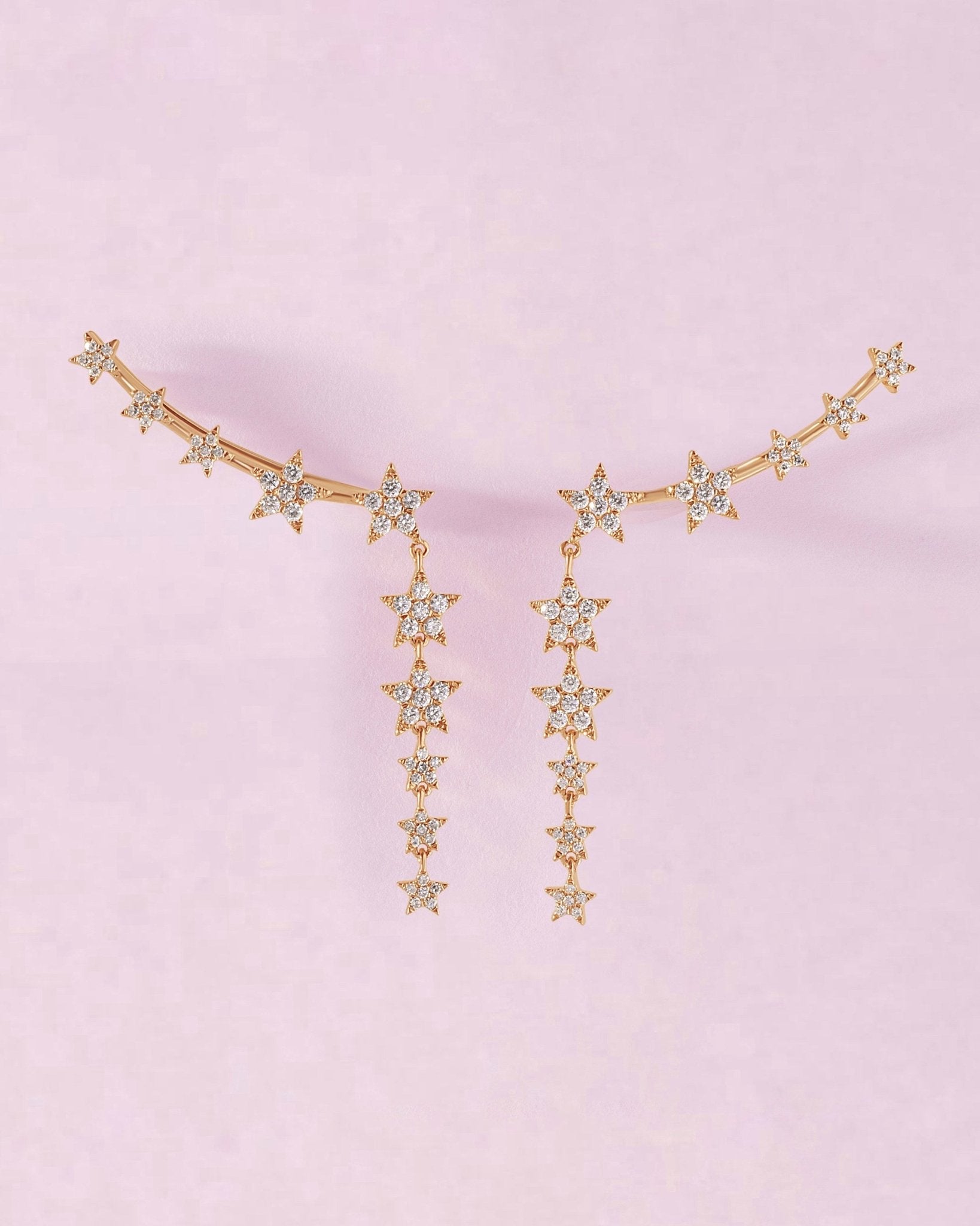Dangling Diamond Star Ear Crawler - Sparkle Society