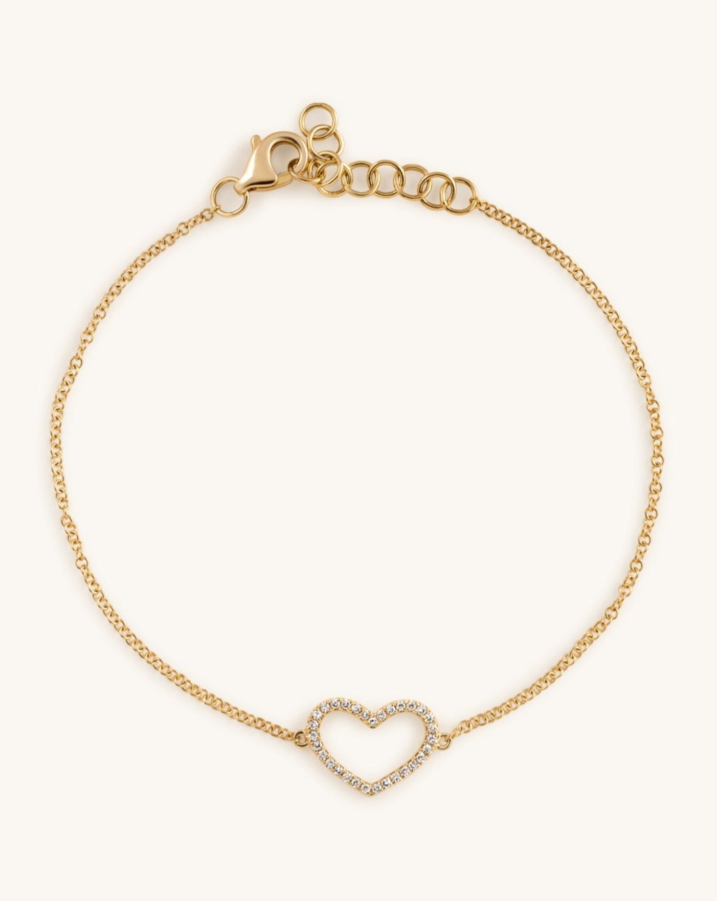 Diamond Open Heart Bracelet - Sparkle Society