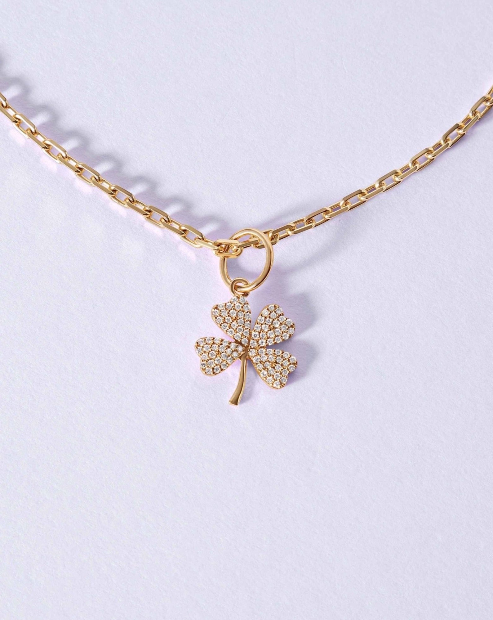 Diamond Clover Necklace Charm - Sparkle Society