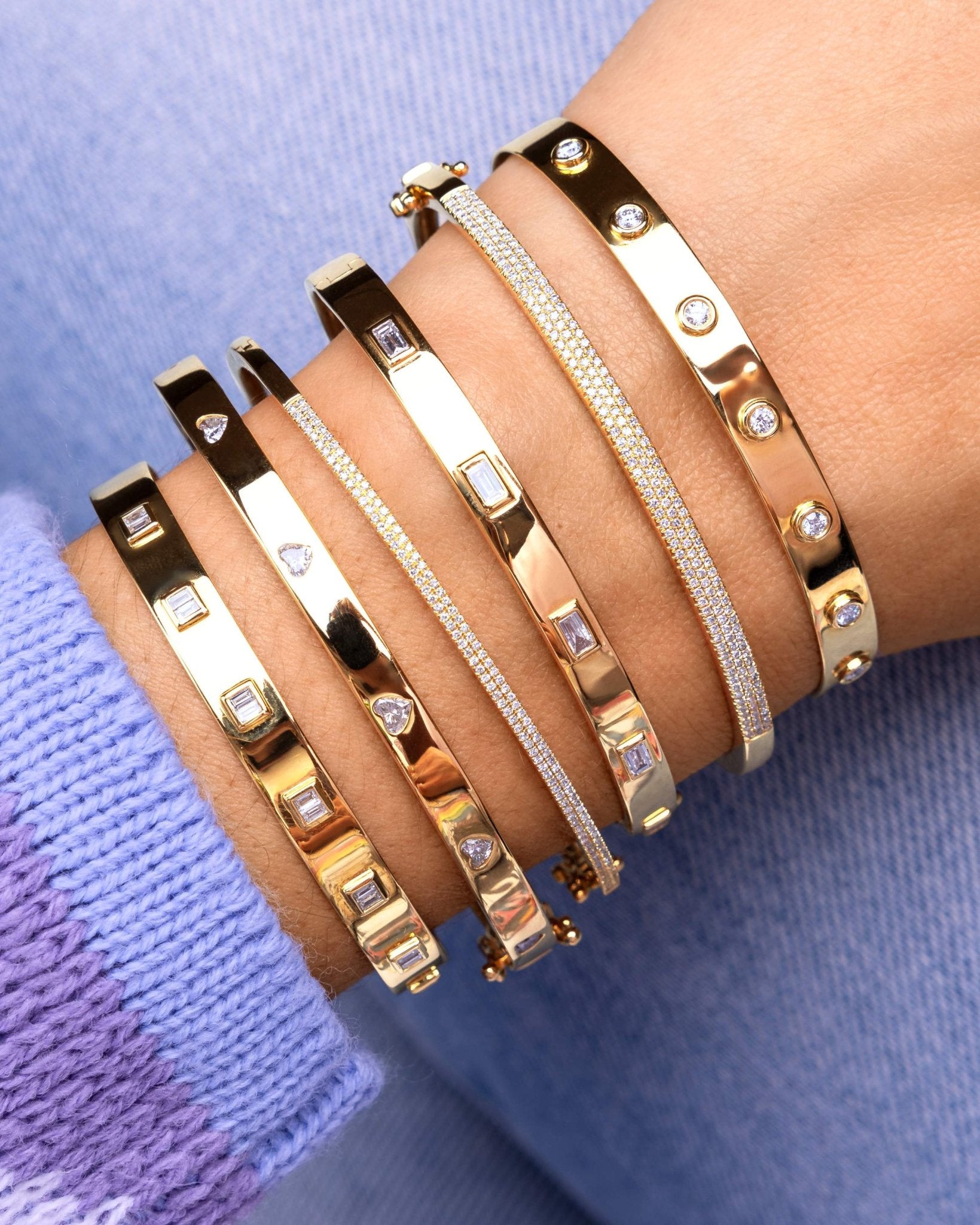 Double Row Diamond Bangle - Sparkle Society