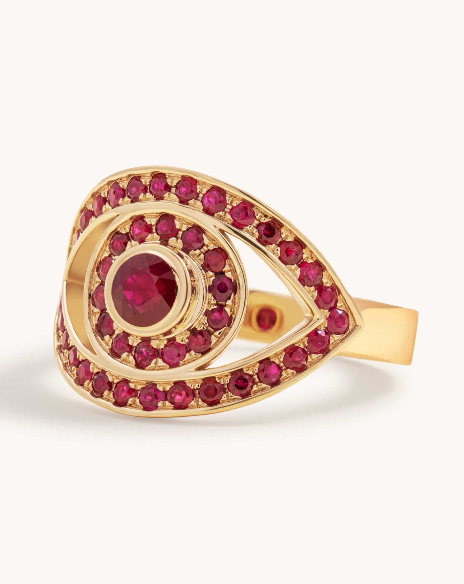 Gemstone Evil Eye Ring - Sparkle Society
