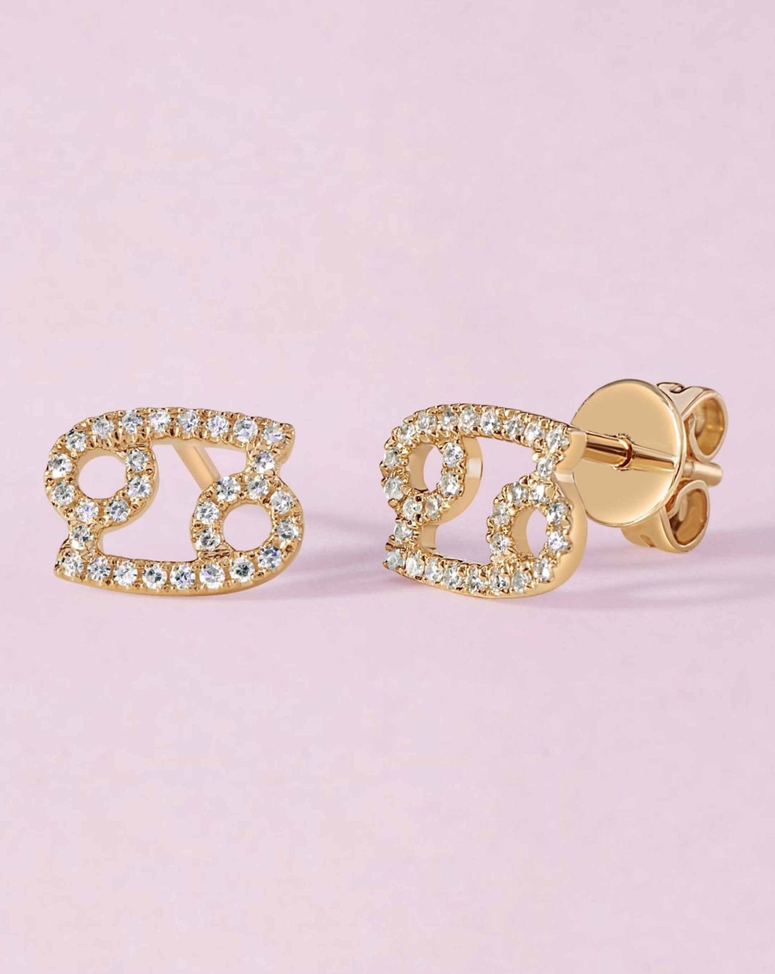 Mini Diamond Zodiac Stud Earrings - Sparkle Society