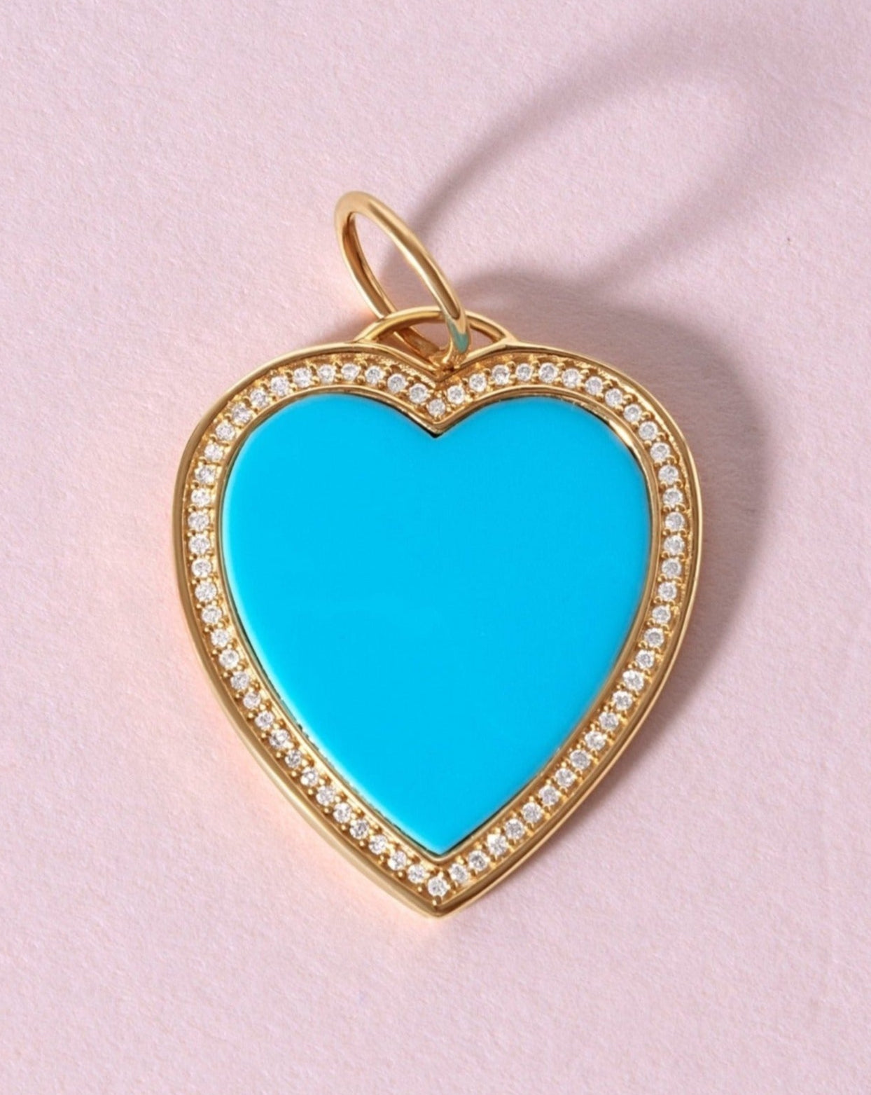 Perfect Pave Outline Gemstone Heart Necklace Charm - Sparkle Society