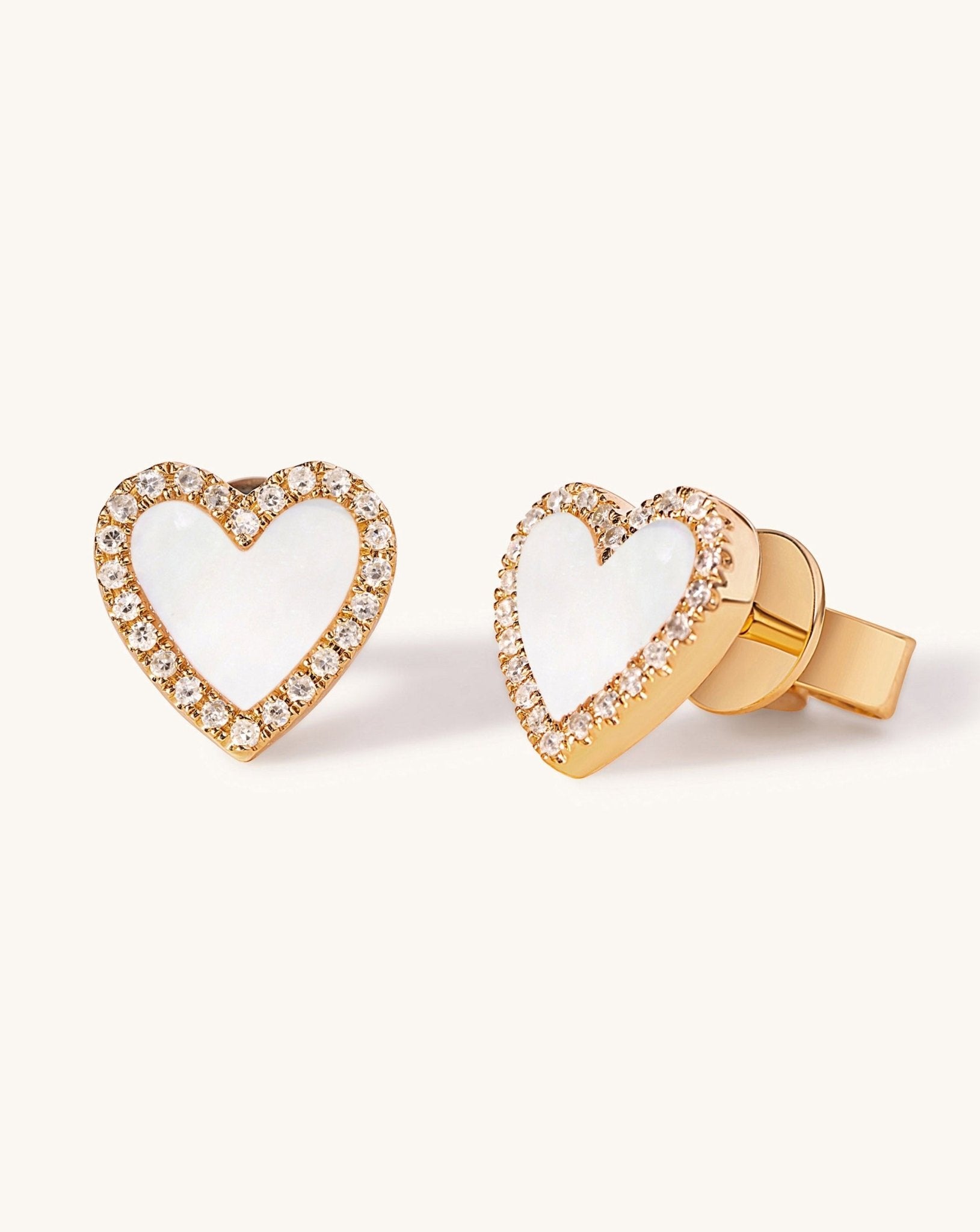 Perfect Pave Outline Gemstone Heart Studs - Sparkle Society