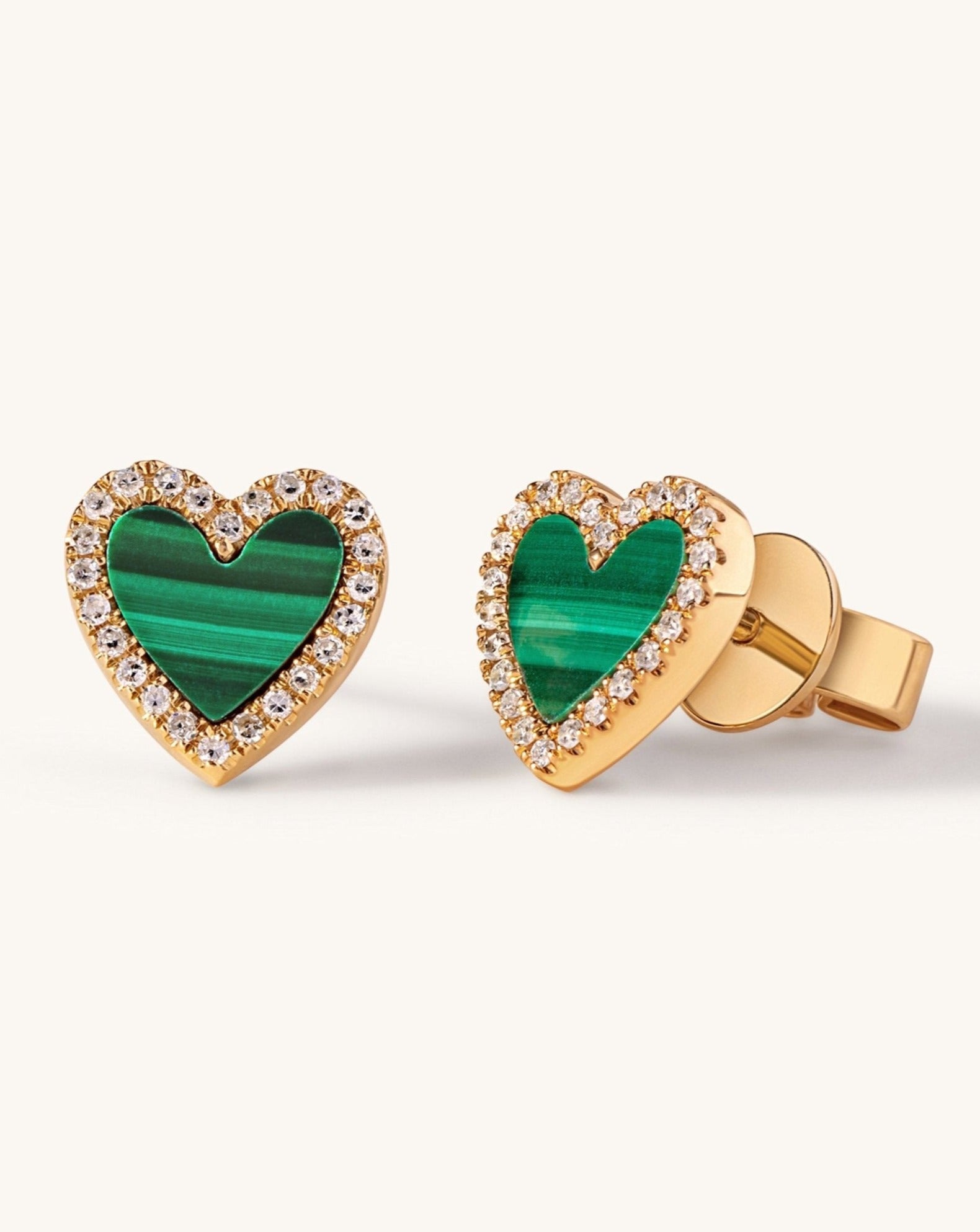 Perfect Pave Outline Gemstone Heart Studs - Sparkle Society