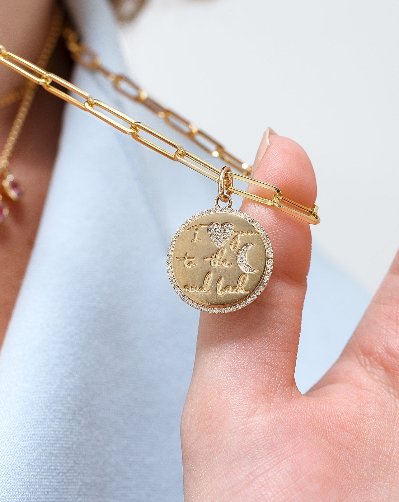 To the Moon and Back Necklace Charm - Sparkle Society