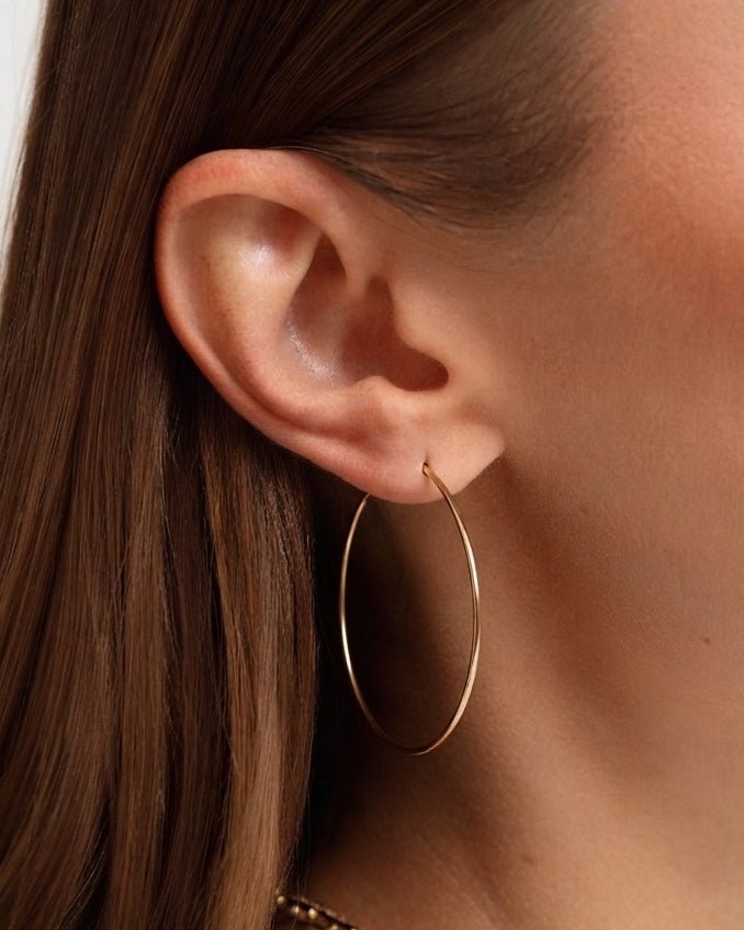 0.5mm Solid Gold Hoop - Sparkle Society