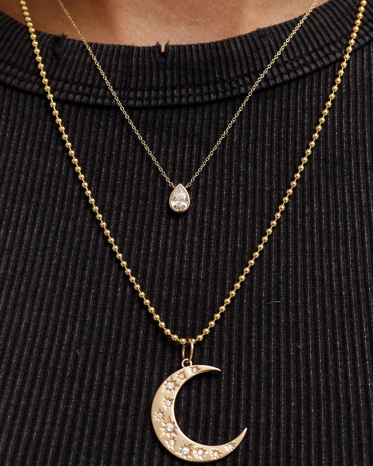 1.01ct Pear Diamond Bezel Solitaire Necklace - Sparkle Society