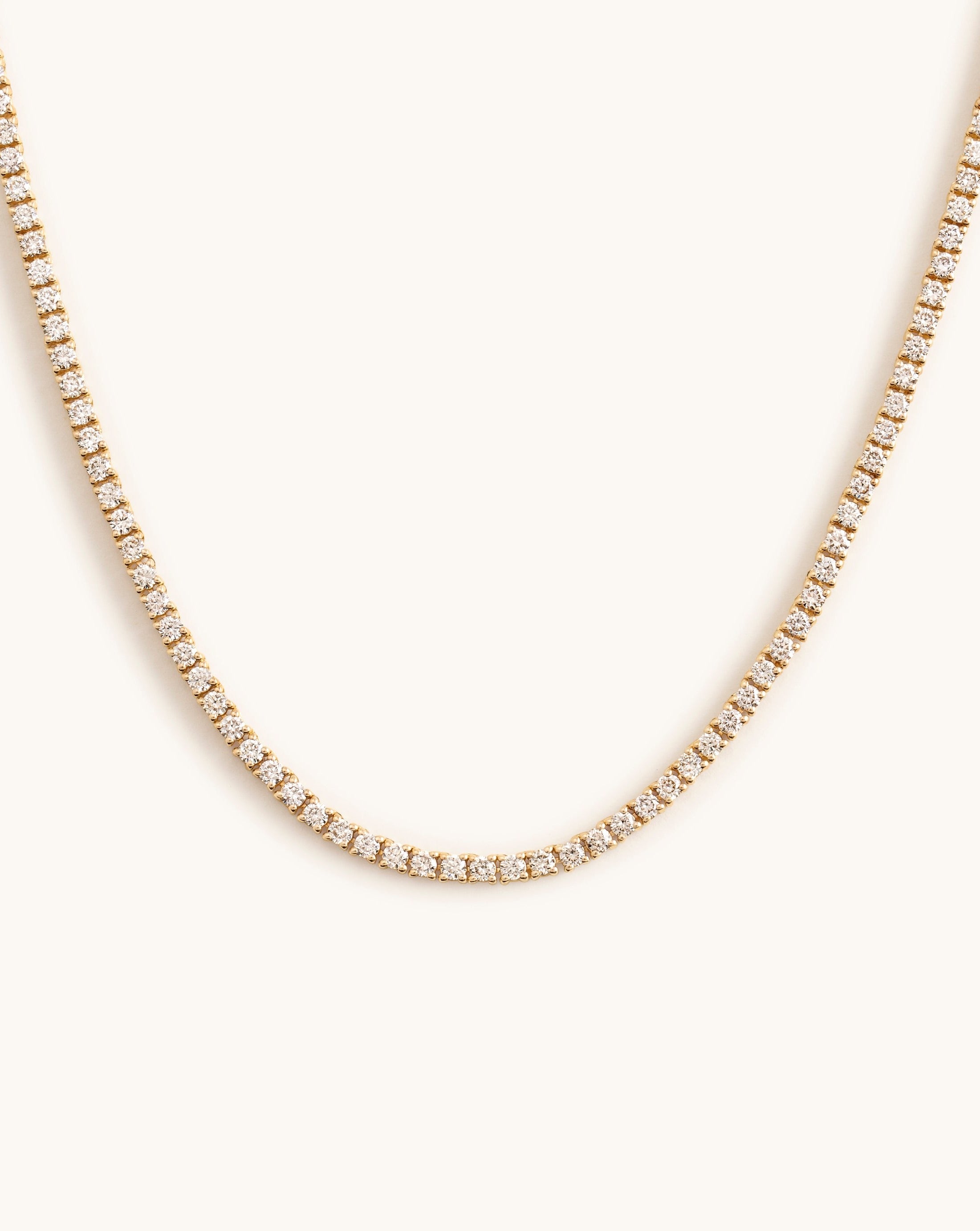 3.22ct Diamond Prong Tennis Necklace - Sparkle Society