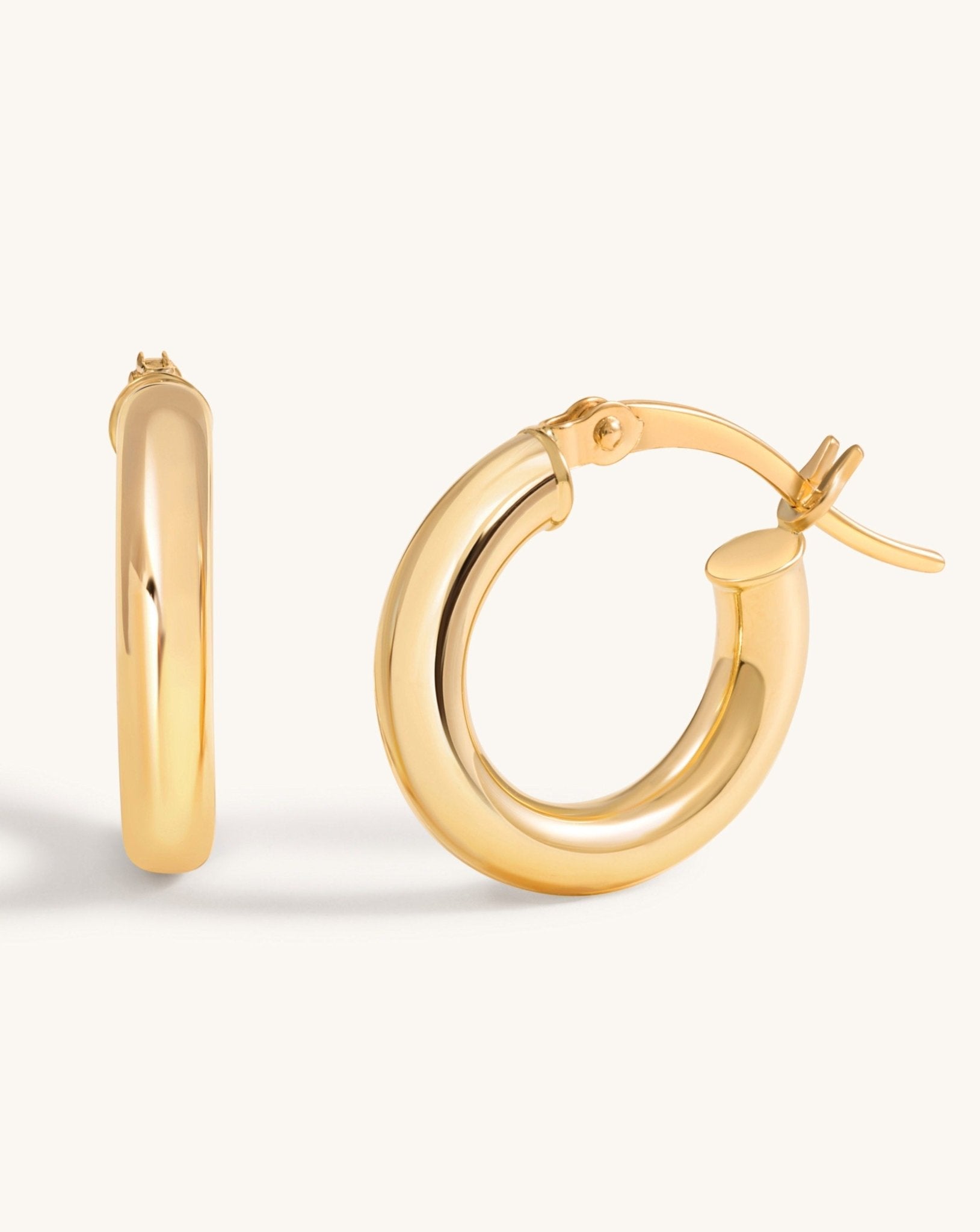 3mm Hollow Gold Tube Hoops - Sparkle Society