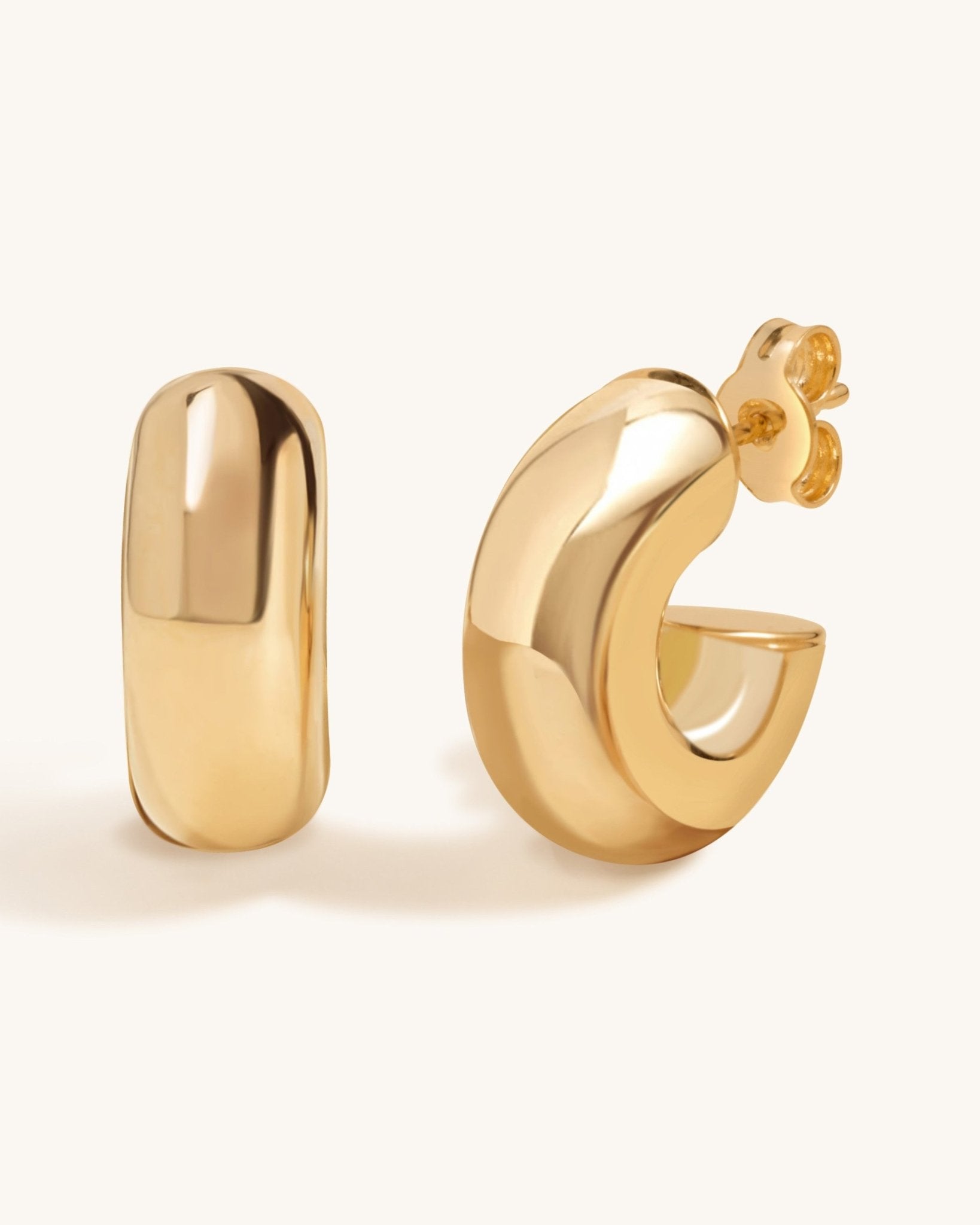 4mm Chunky Hollow Gold Tube Hoops - Sparkle Society