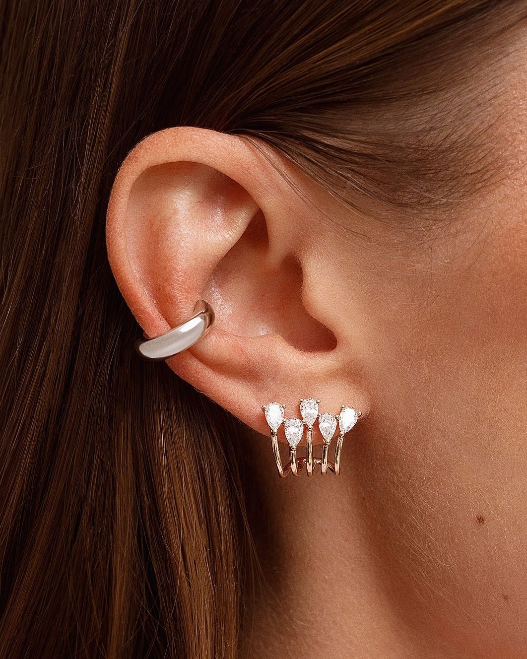 4mm Hollow Gold Tube Ear Cuff - Sparkle Society