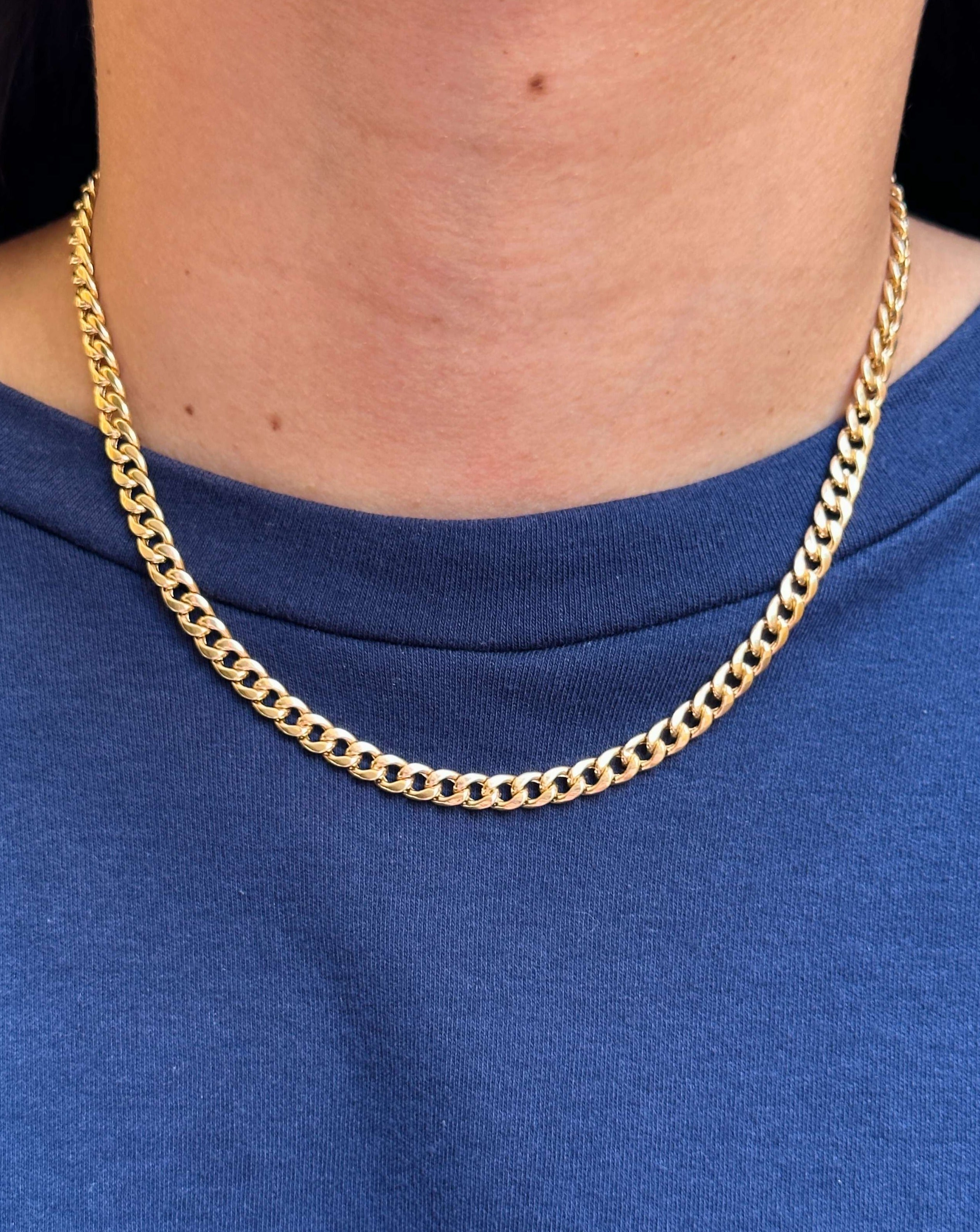 5mm Hollow Gold Cuban Necklace - Sparkle Society